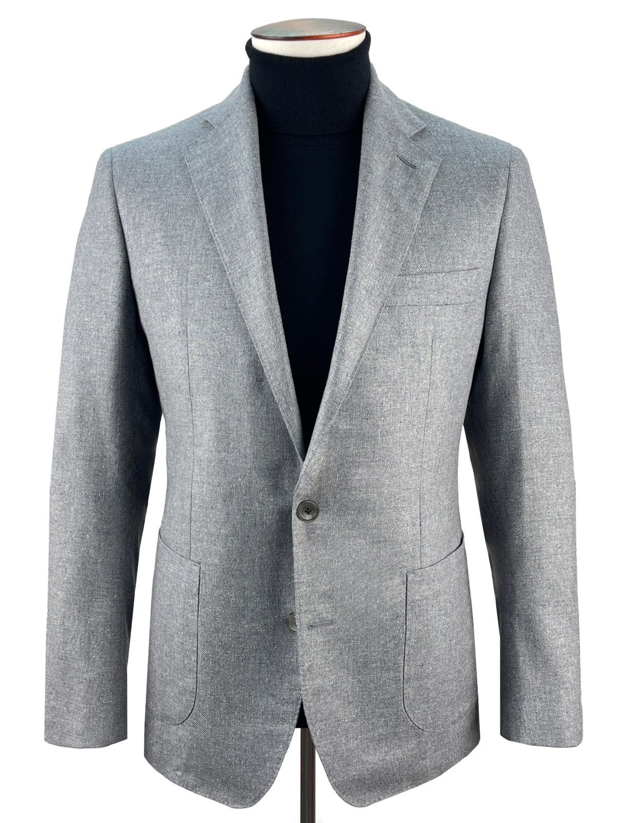 Adria Blazer Silk & Wool Basketweave - Light Grey