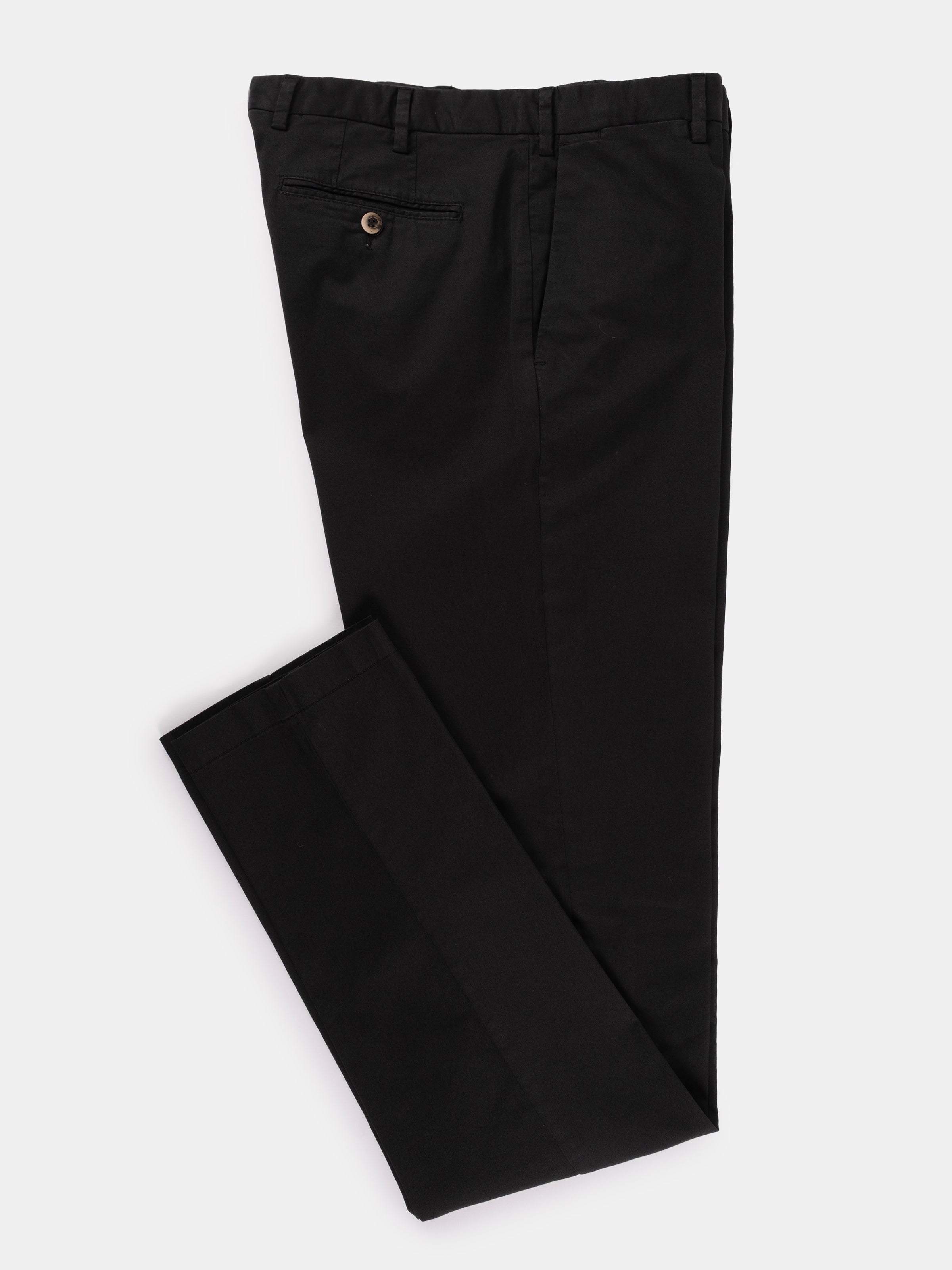Serata Trouser Cotton Stretch Chino - Black Garment Dyed