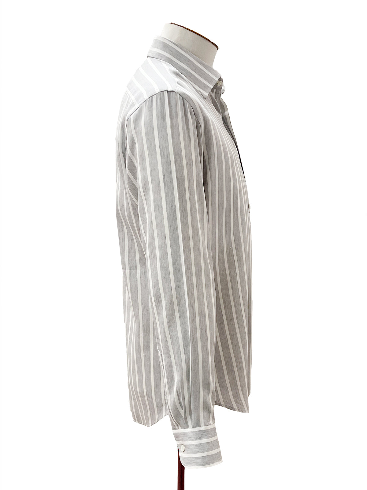 Schist & White Bengal Stripe Linen Shirt - Lucky Last