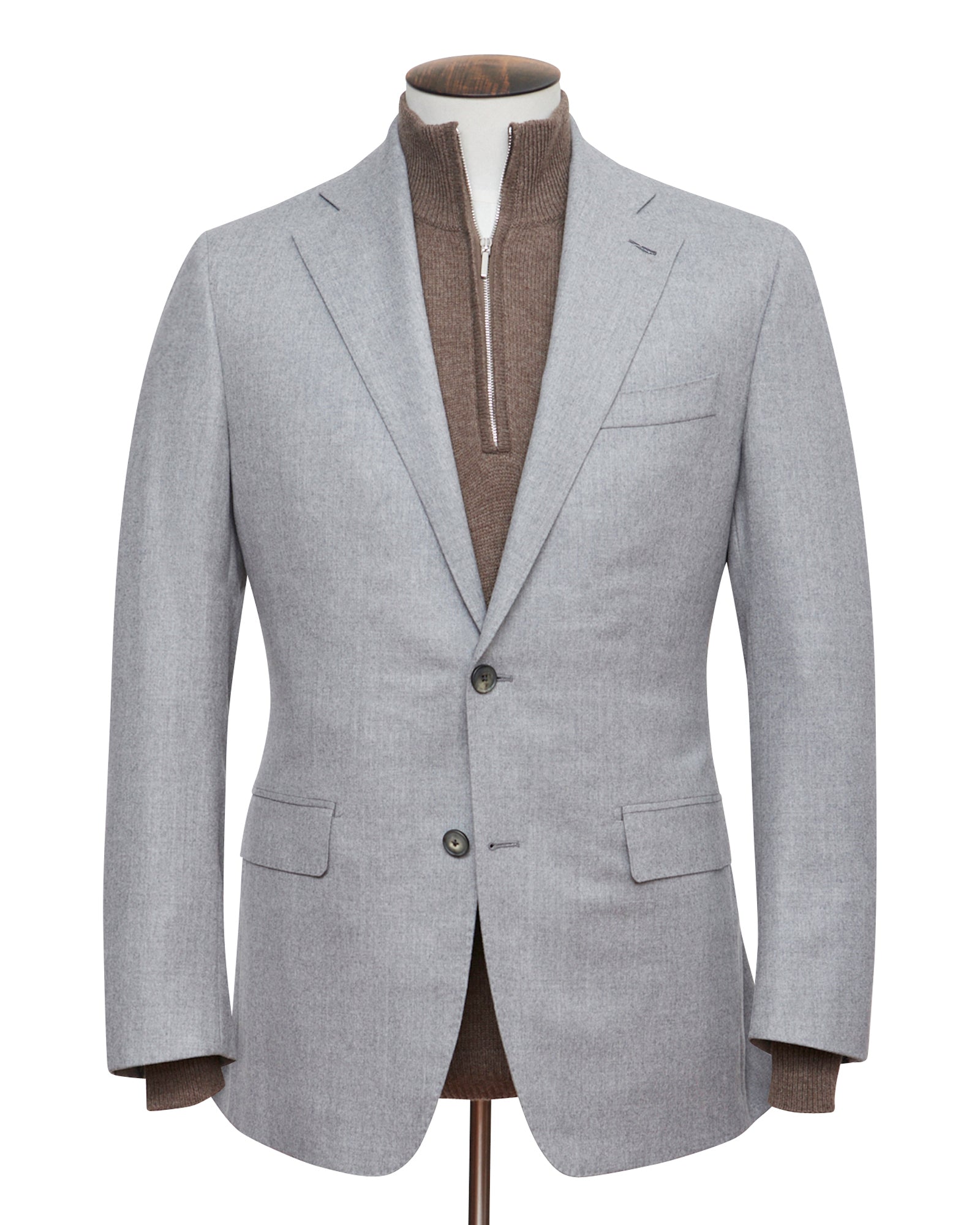 Light Grey Lambswool Flannel Blazer - LUCKY LAST