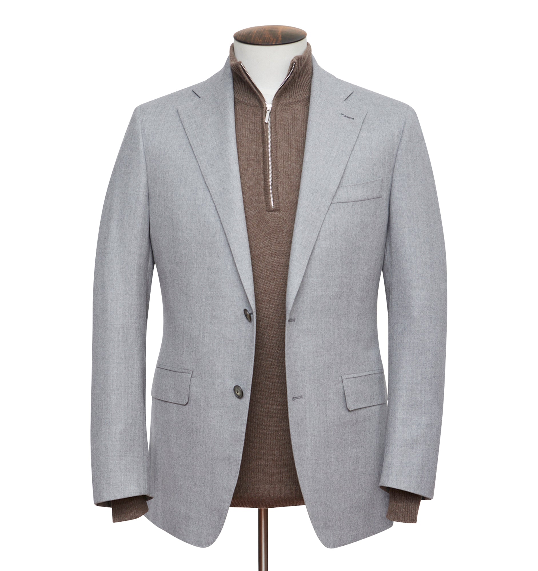 Light Grey Lambswool Flannel Blazer - LUCKY LAST