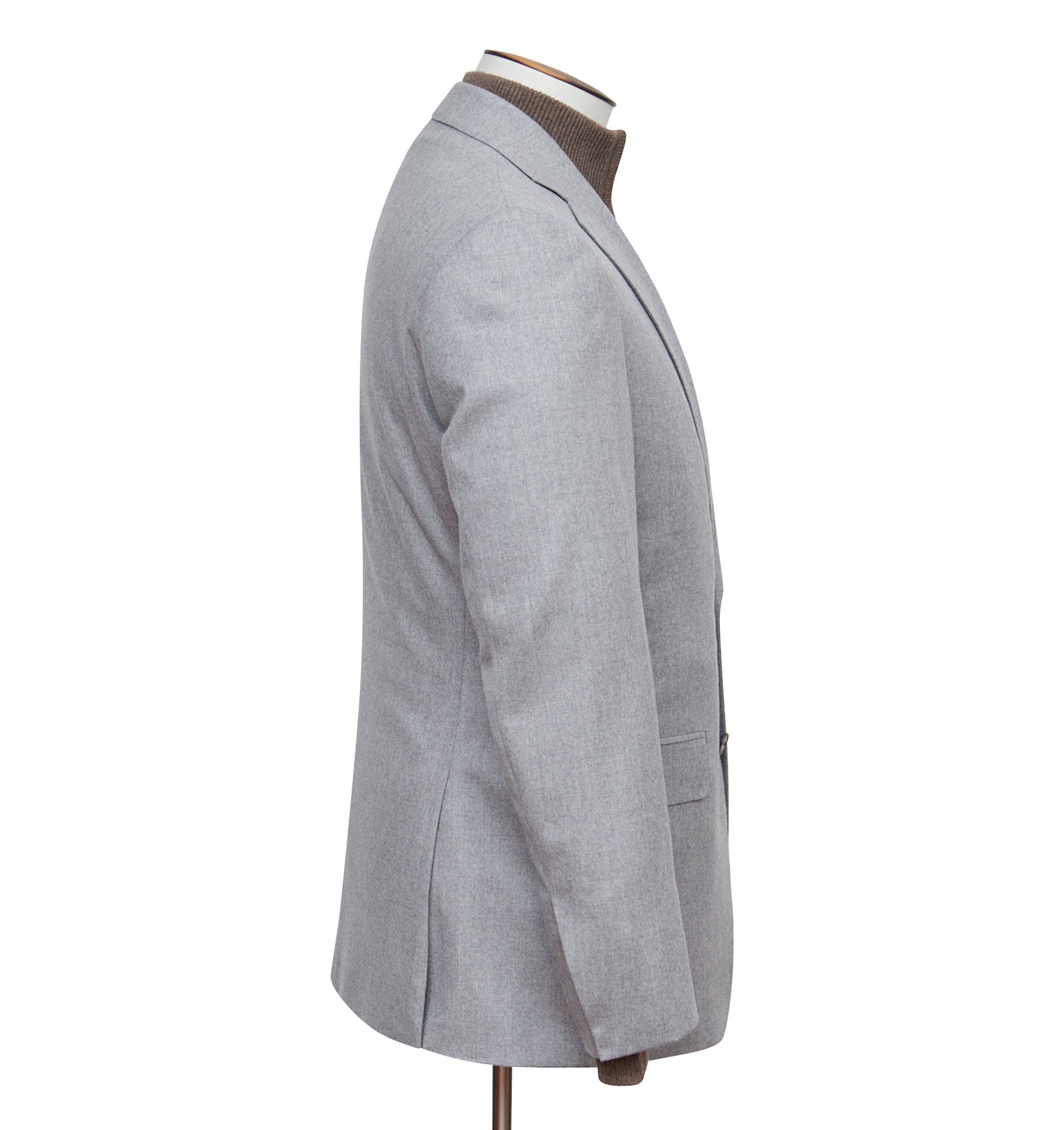 Light Grey Lambswool Flannel Blazer - LUCKY LAST
