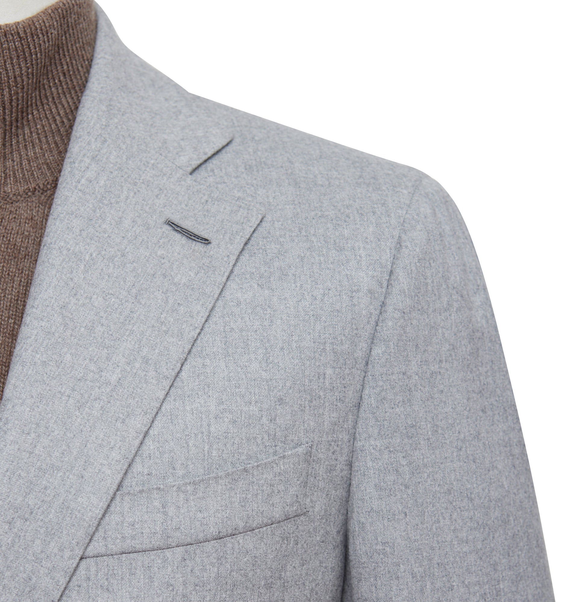 Light Grey Lambswool Flannel Blazer - LUCKY LAST