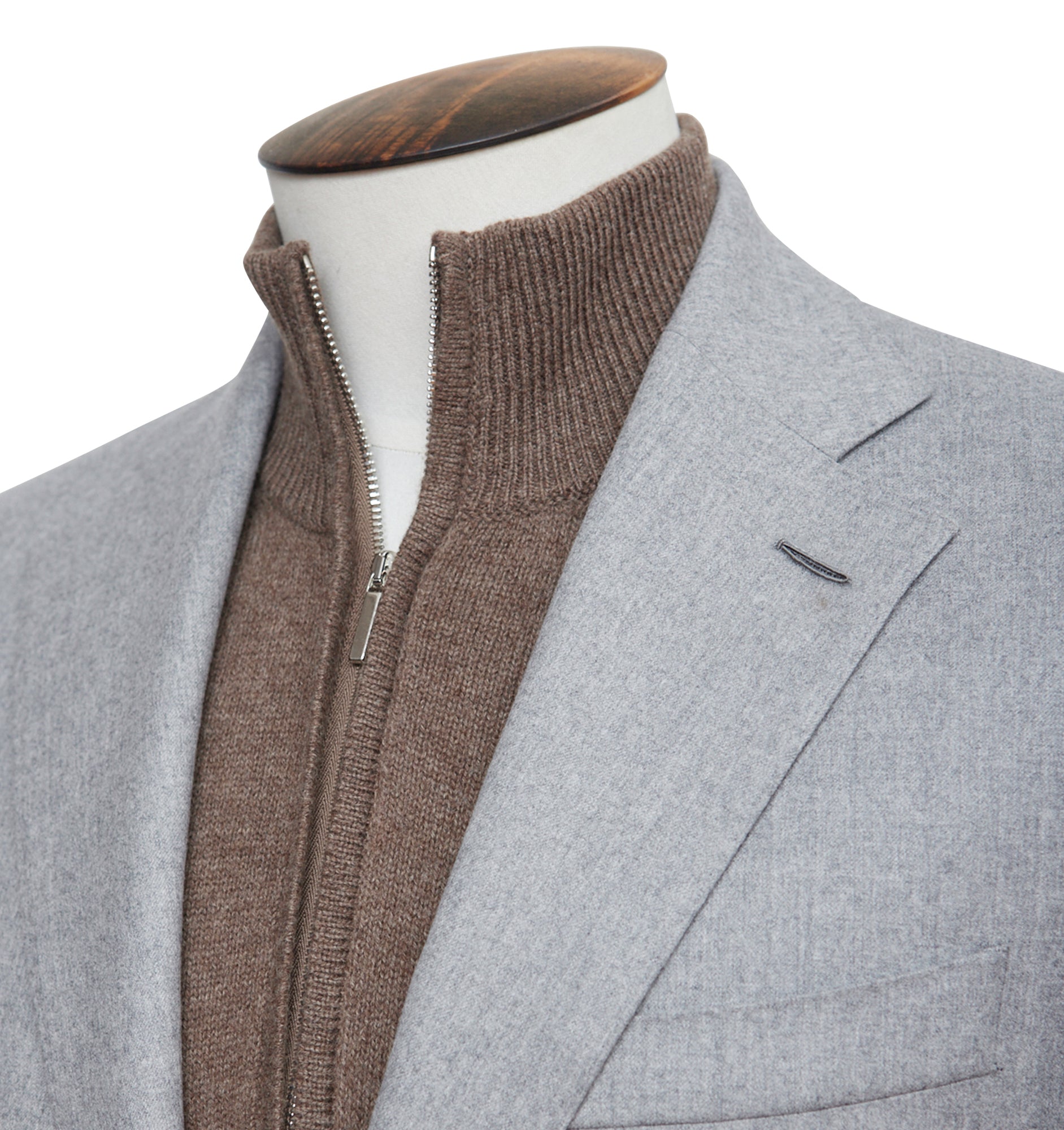 Light Grey Lambswool Flannel Blazer - LUCKY LAST