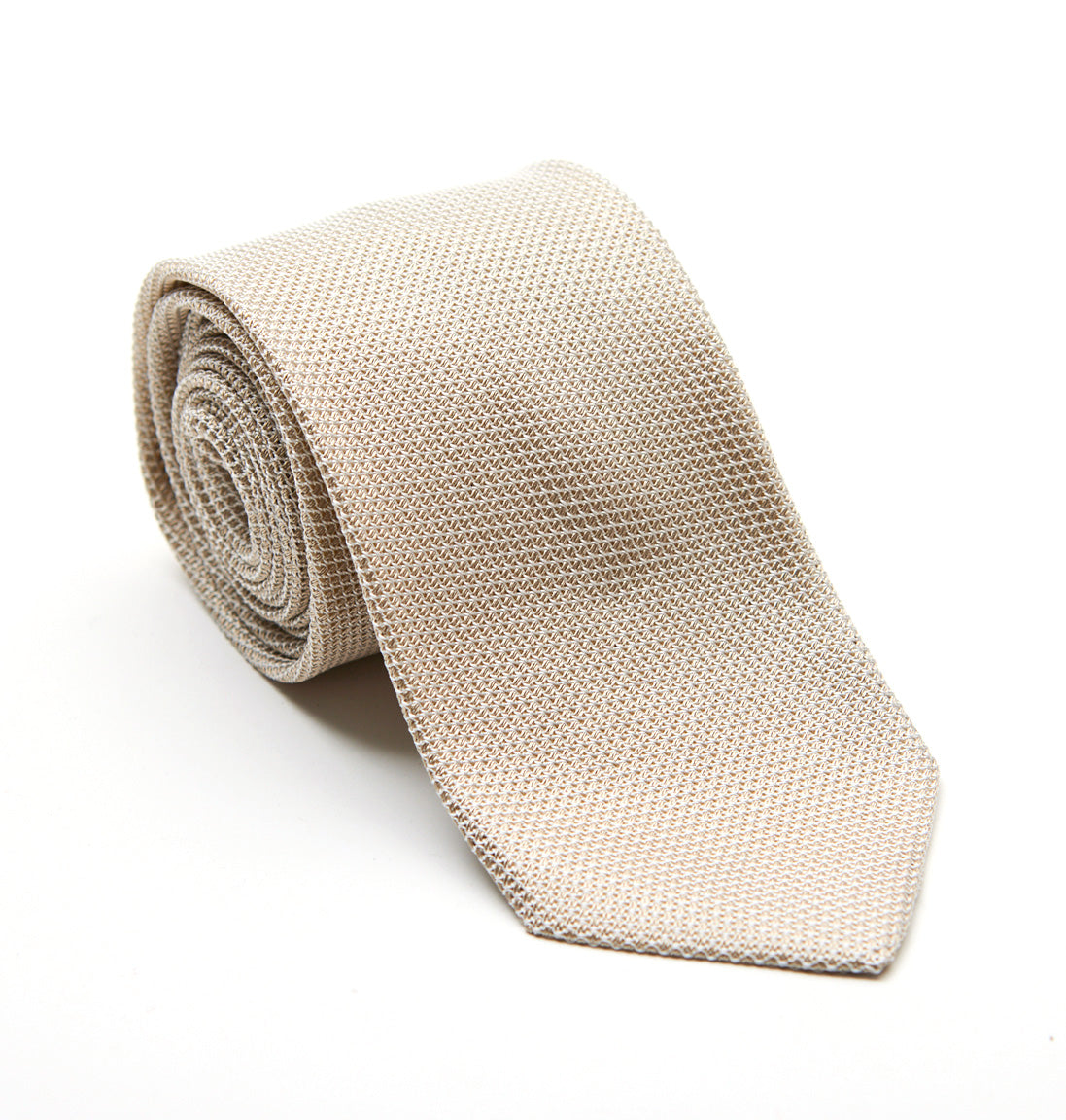 Beige & White Grenadine Tie