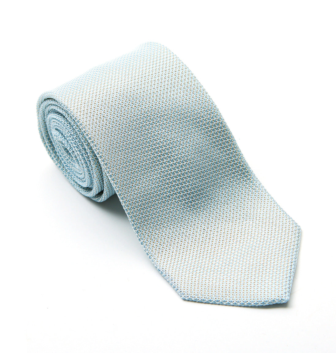 Arctic Blue & White Grenadine Tie