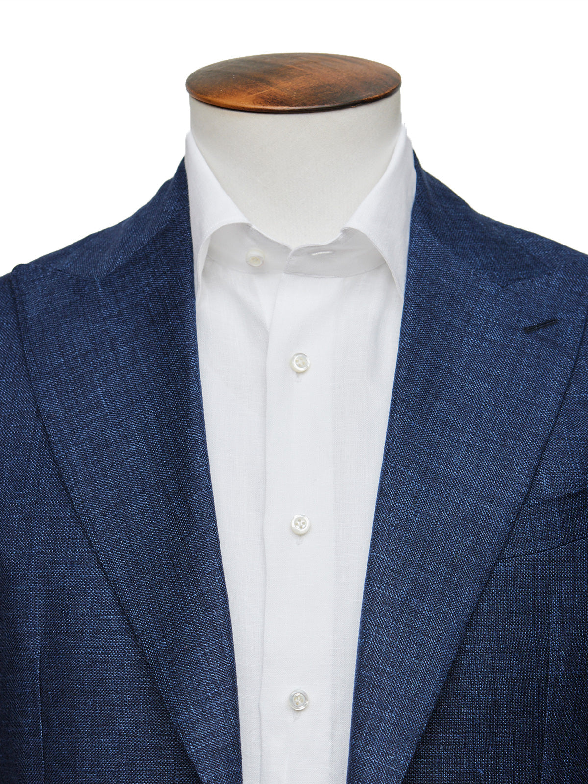 Navy Linen & Wool Blend Blazer