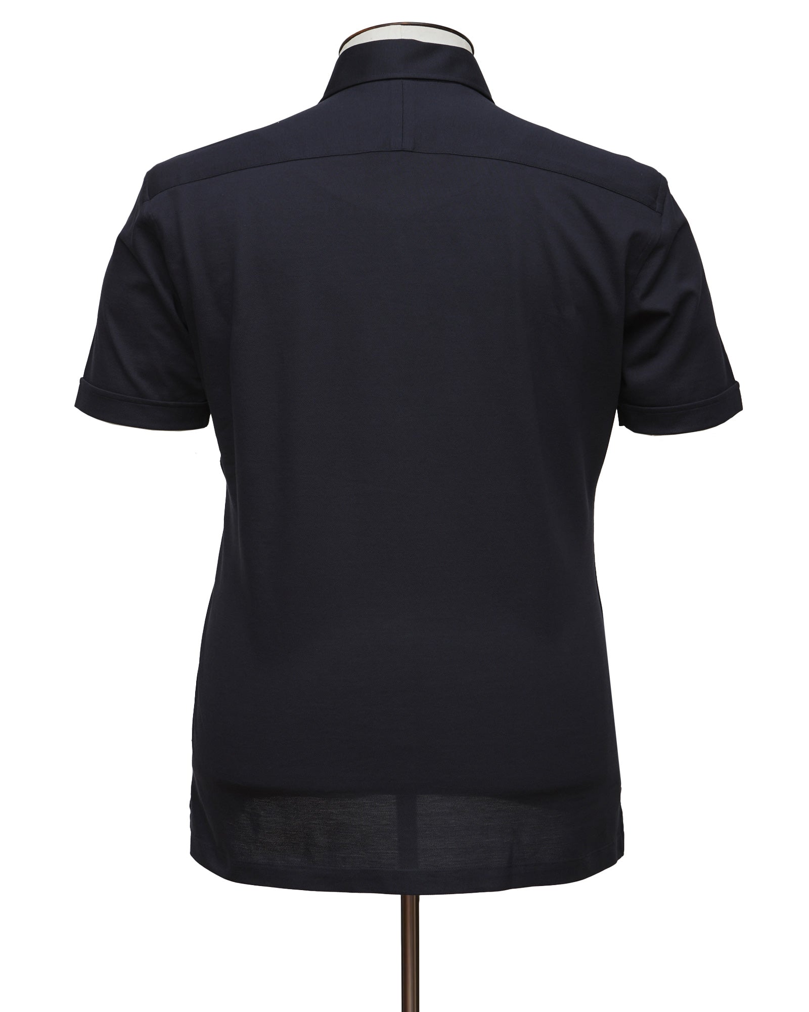 Navy Cotton Pique Short Sleeved Polo