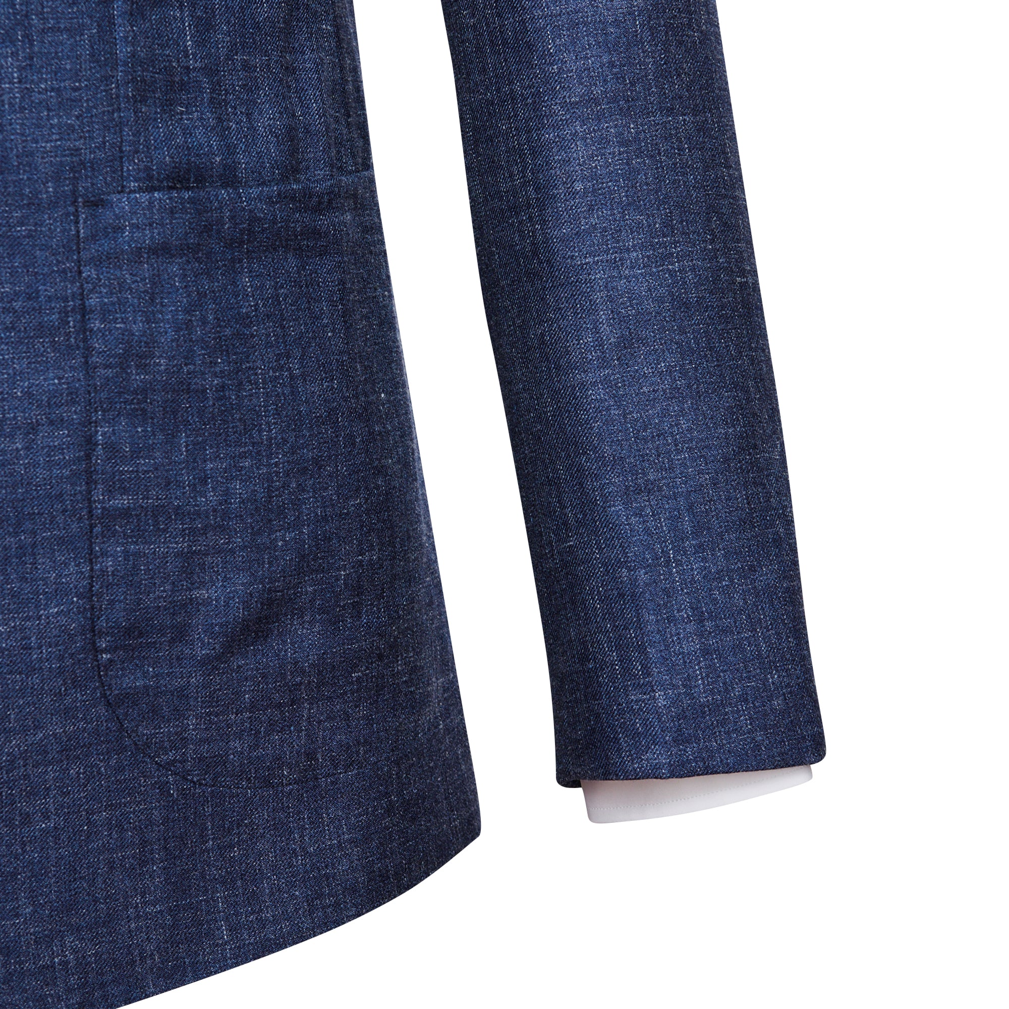 Scala Blazer - Denim Blue Wool, Silk & Linen