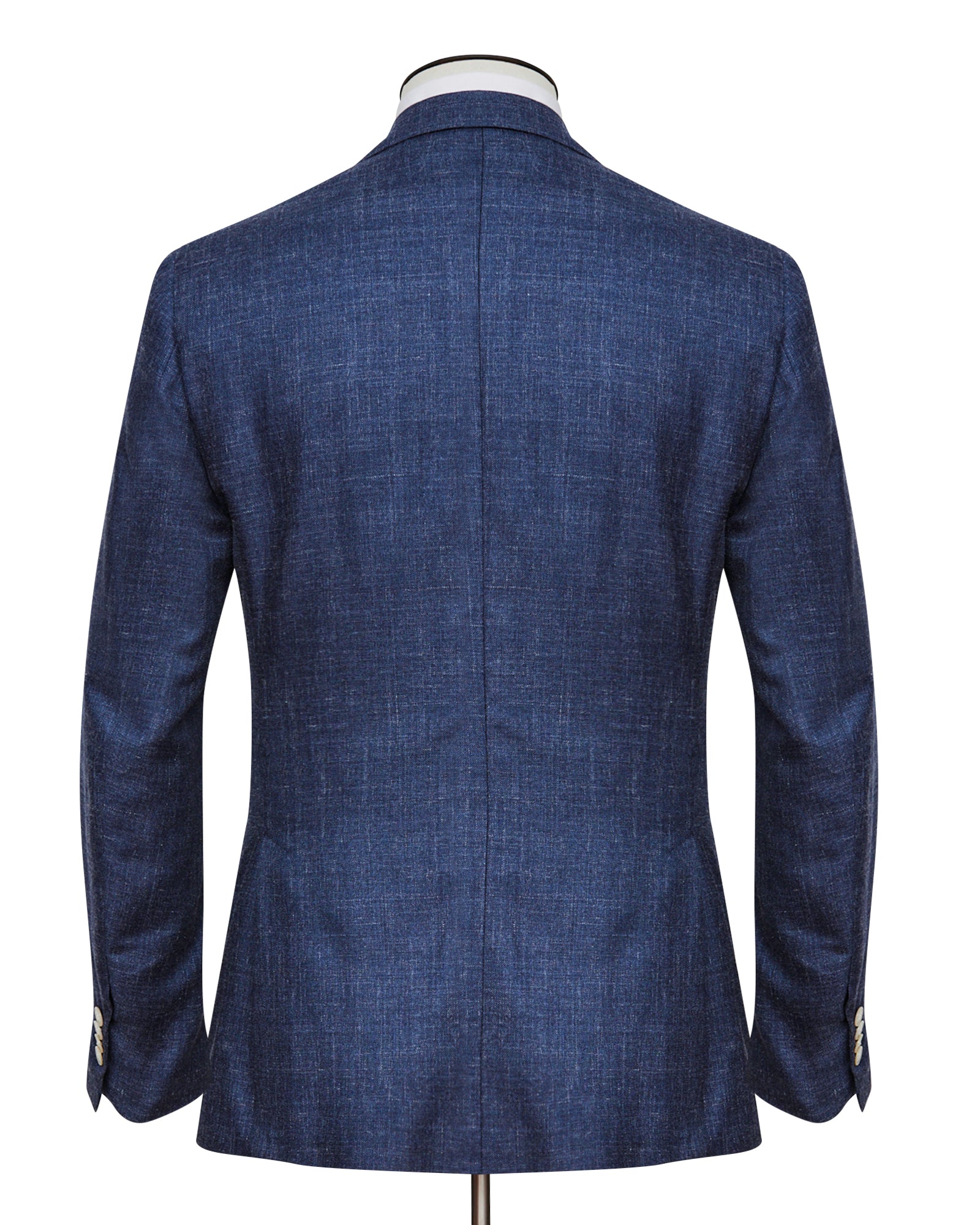 Scala Blazer - Denim Blue Wool, Silk & Linen