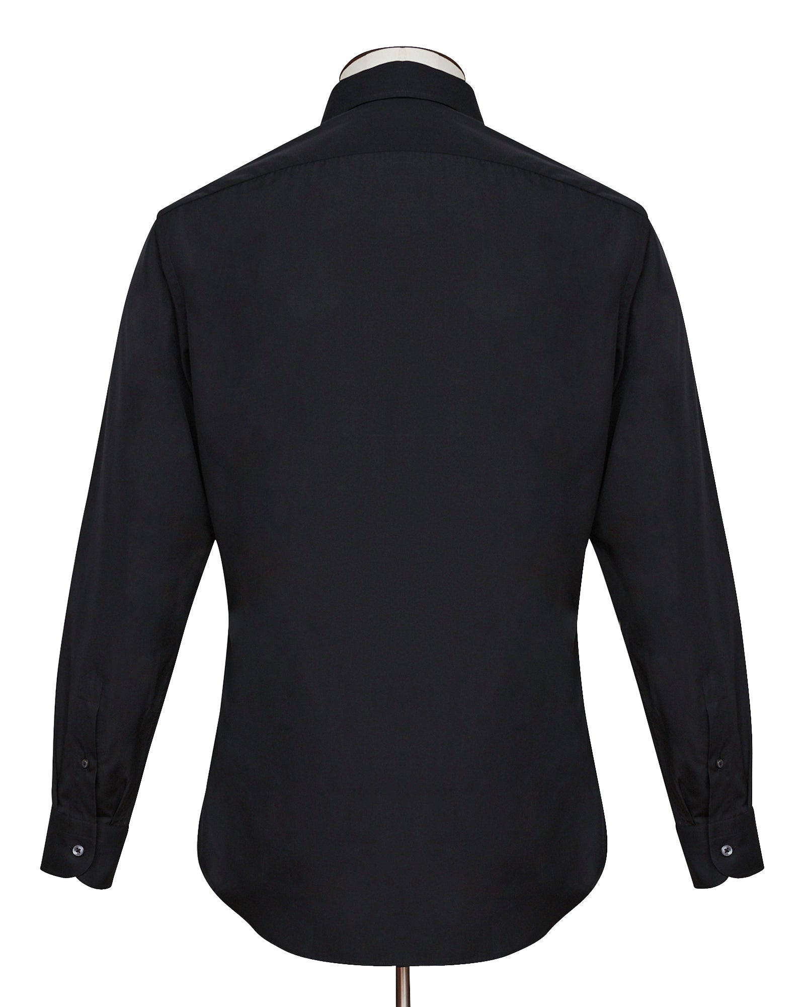 Black Spread Collar Slim Shirt