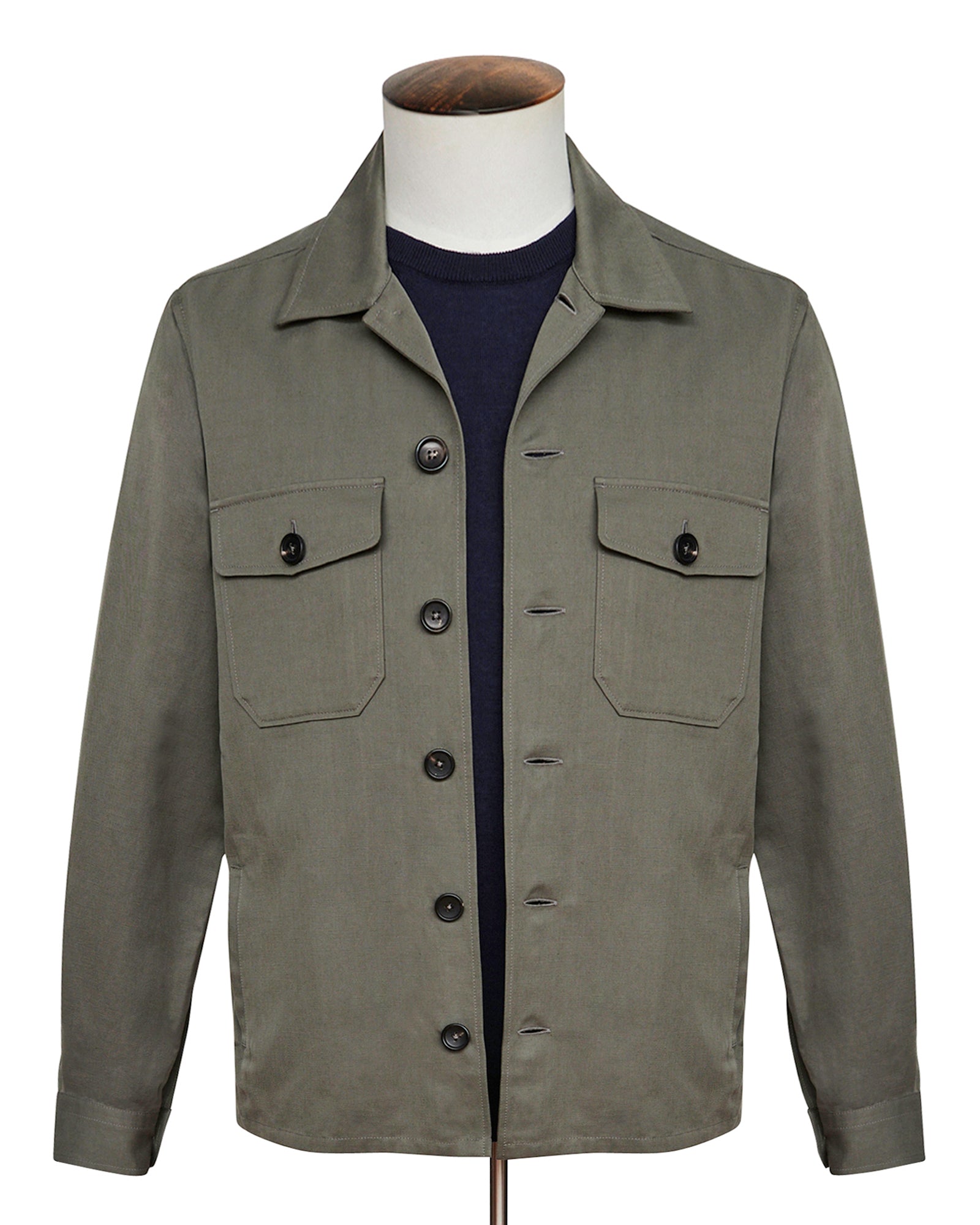 Olive Grey Four Pocket Shirt Jacket