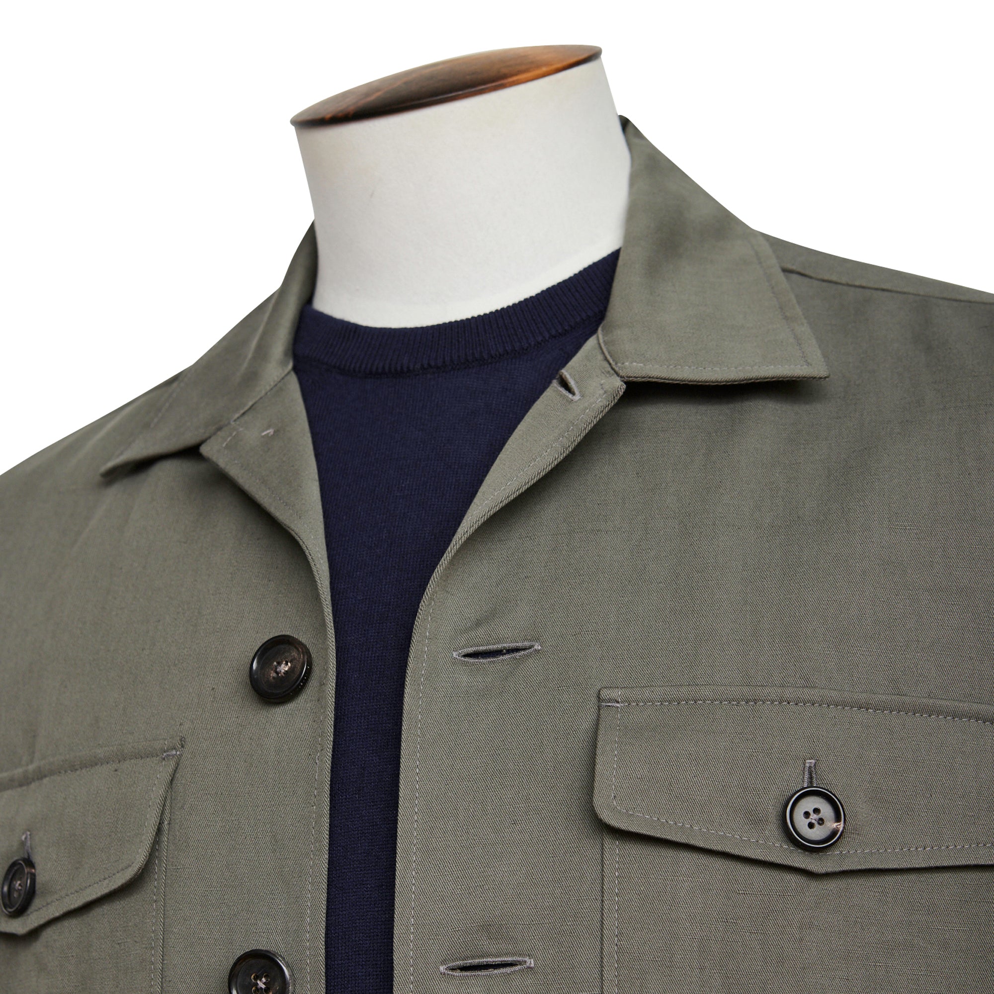 Olive Grey Four Pocket Shirt Jacket