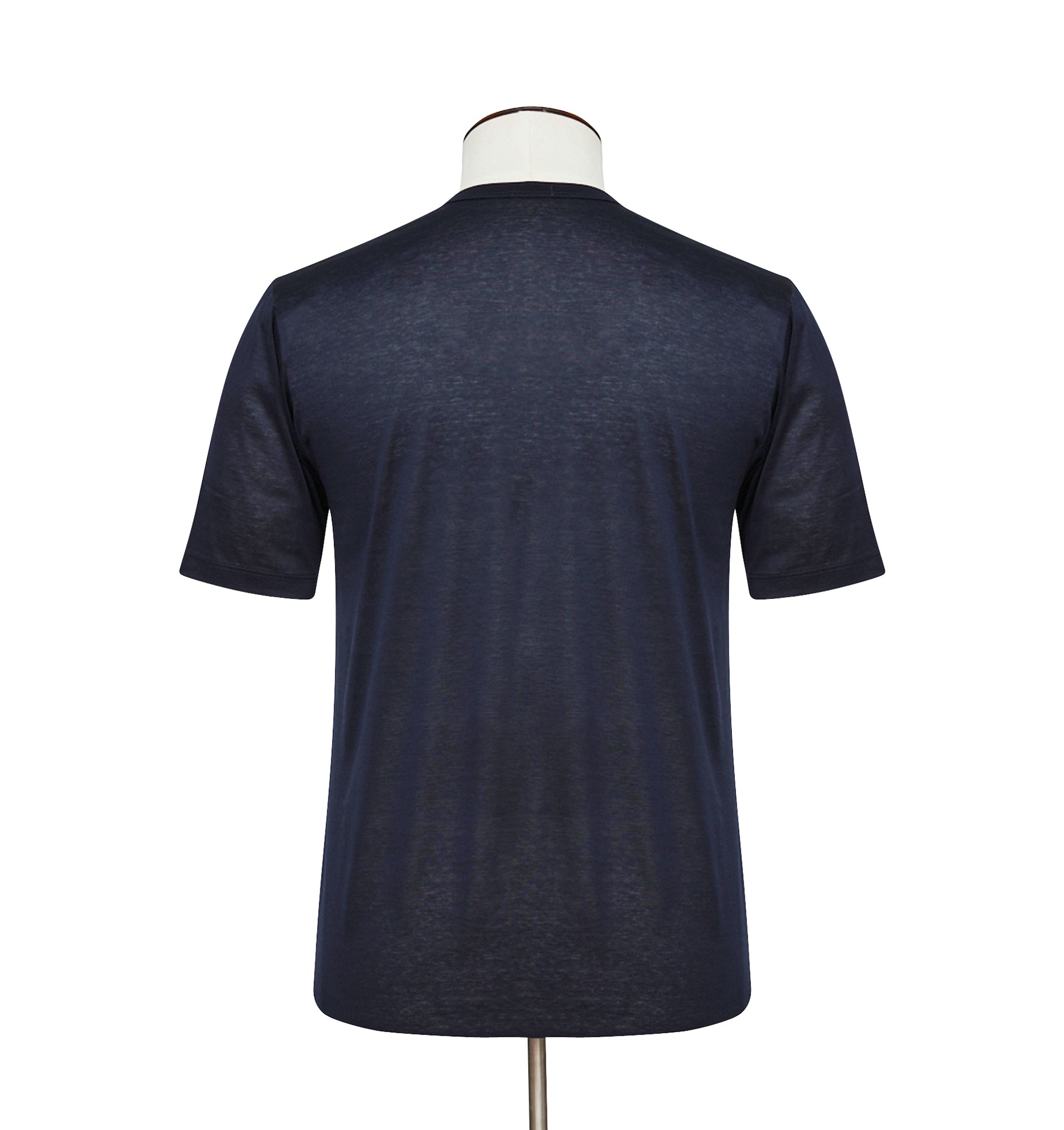 Bresciani Navy Fitted Cotton Tee