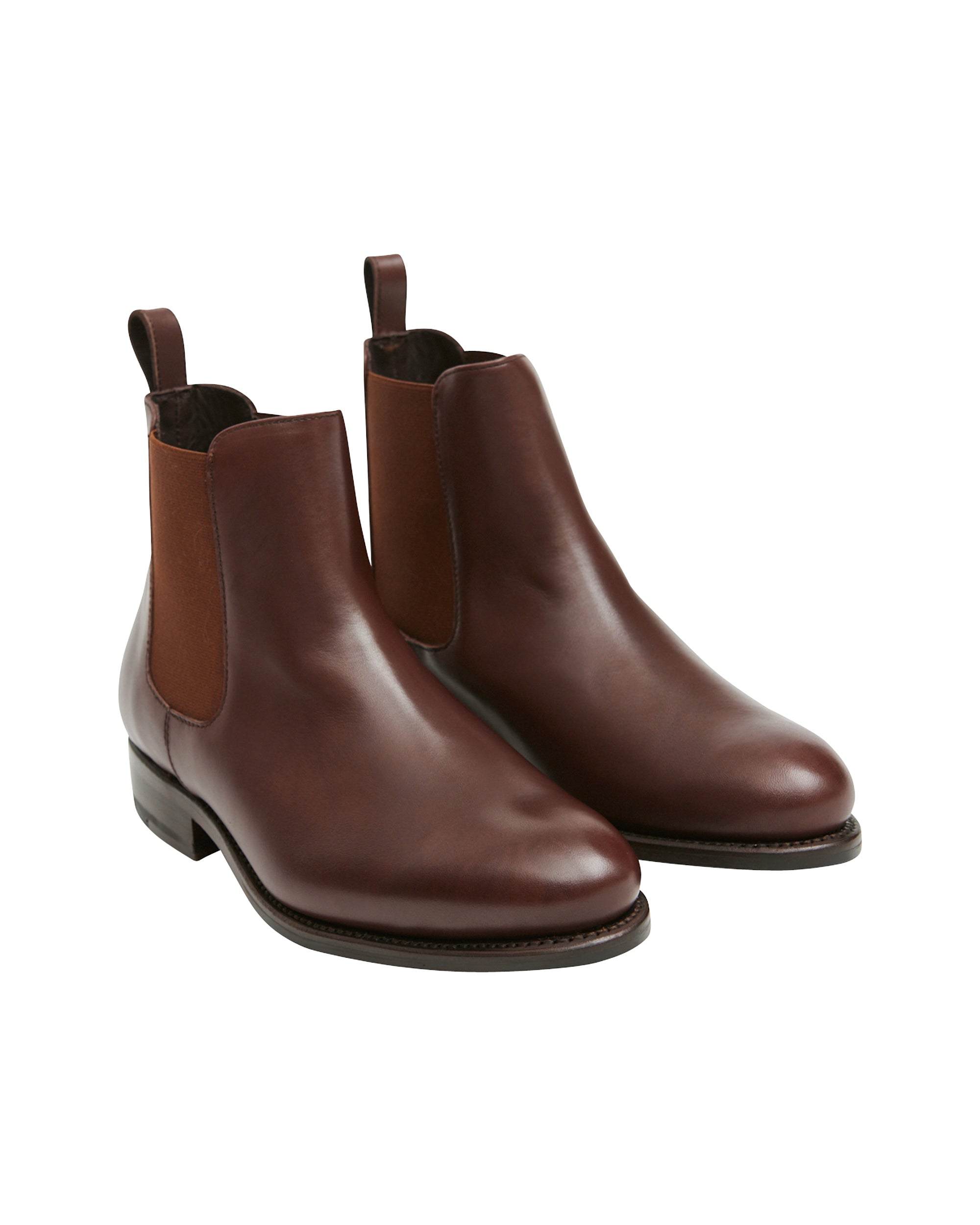 Polished Brown Calf Leather Chelsea Boot