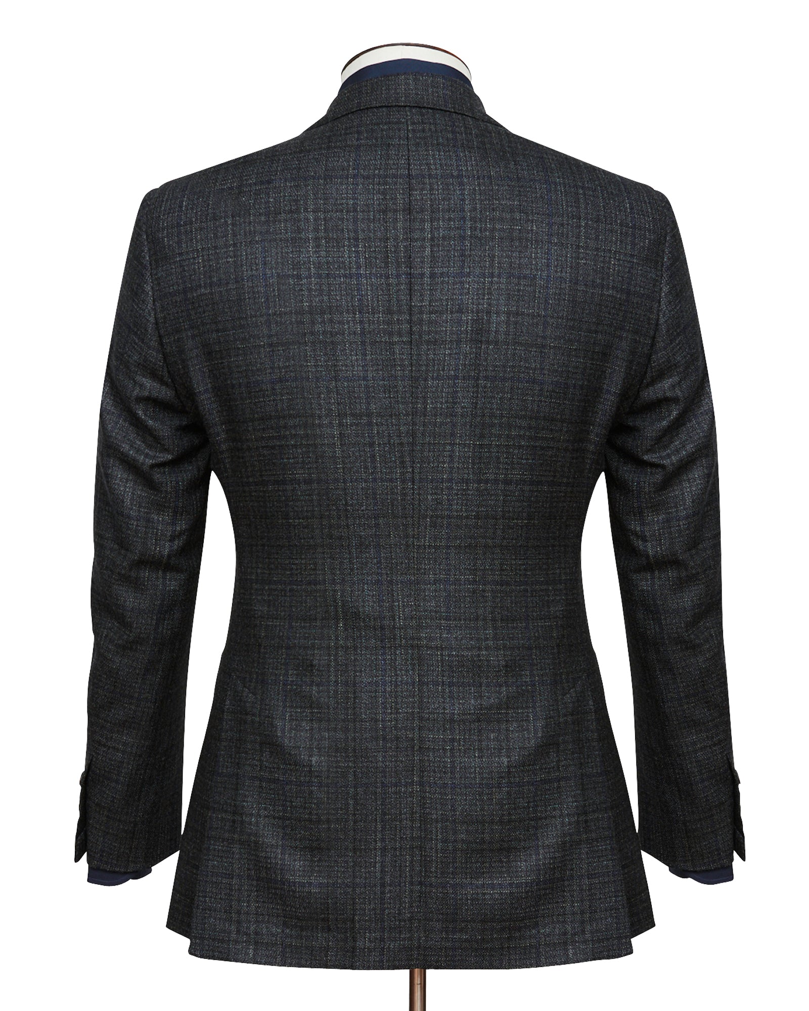 Mixed Green Wool, Silk & Cashmere Windowpane Blazer