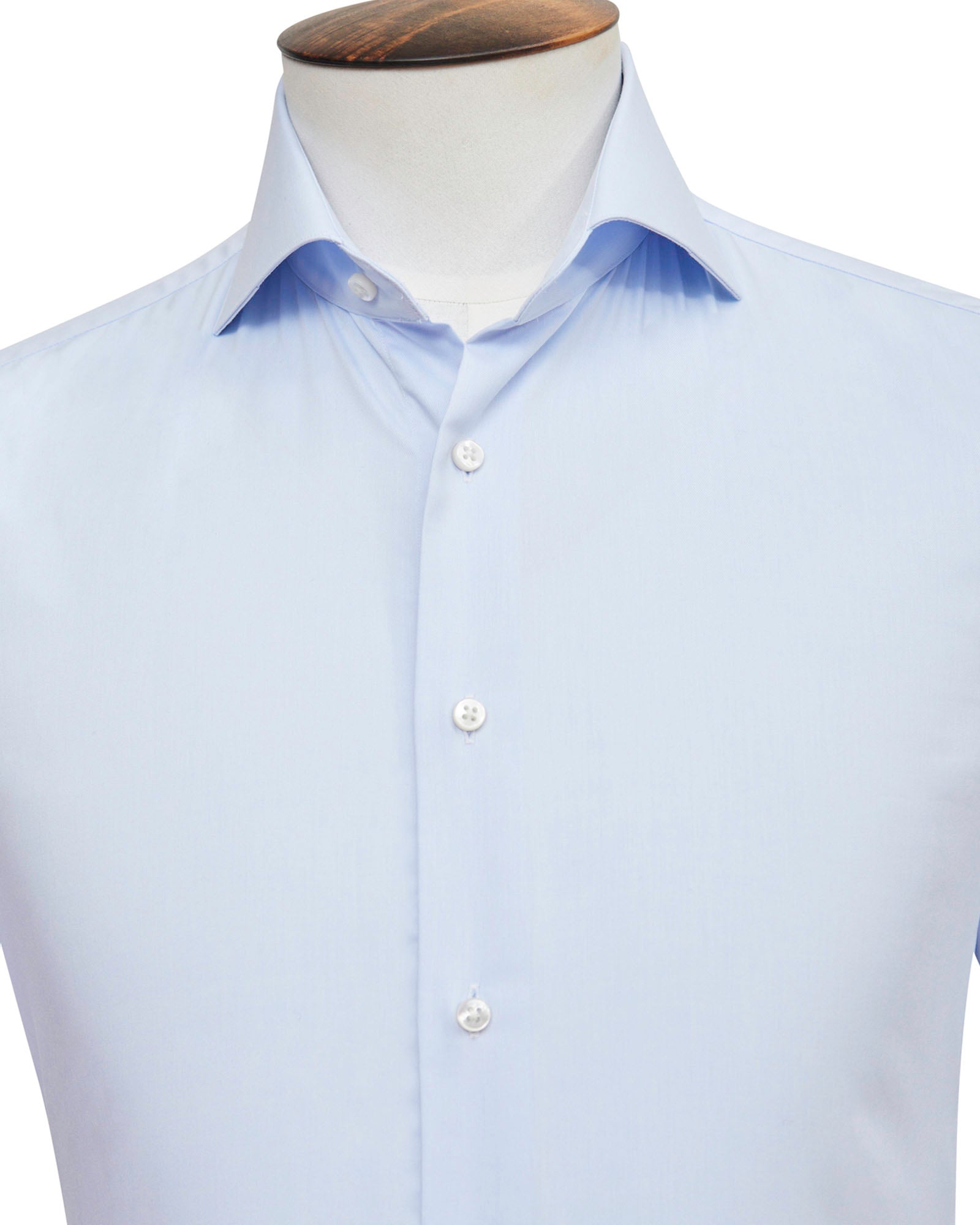 Light Blue Fine Twill Cutaway Collar Shirt