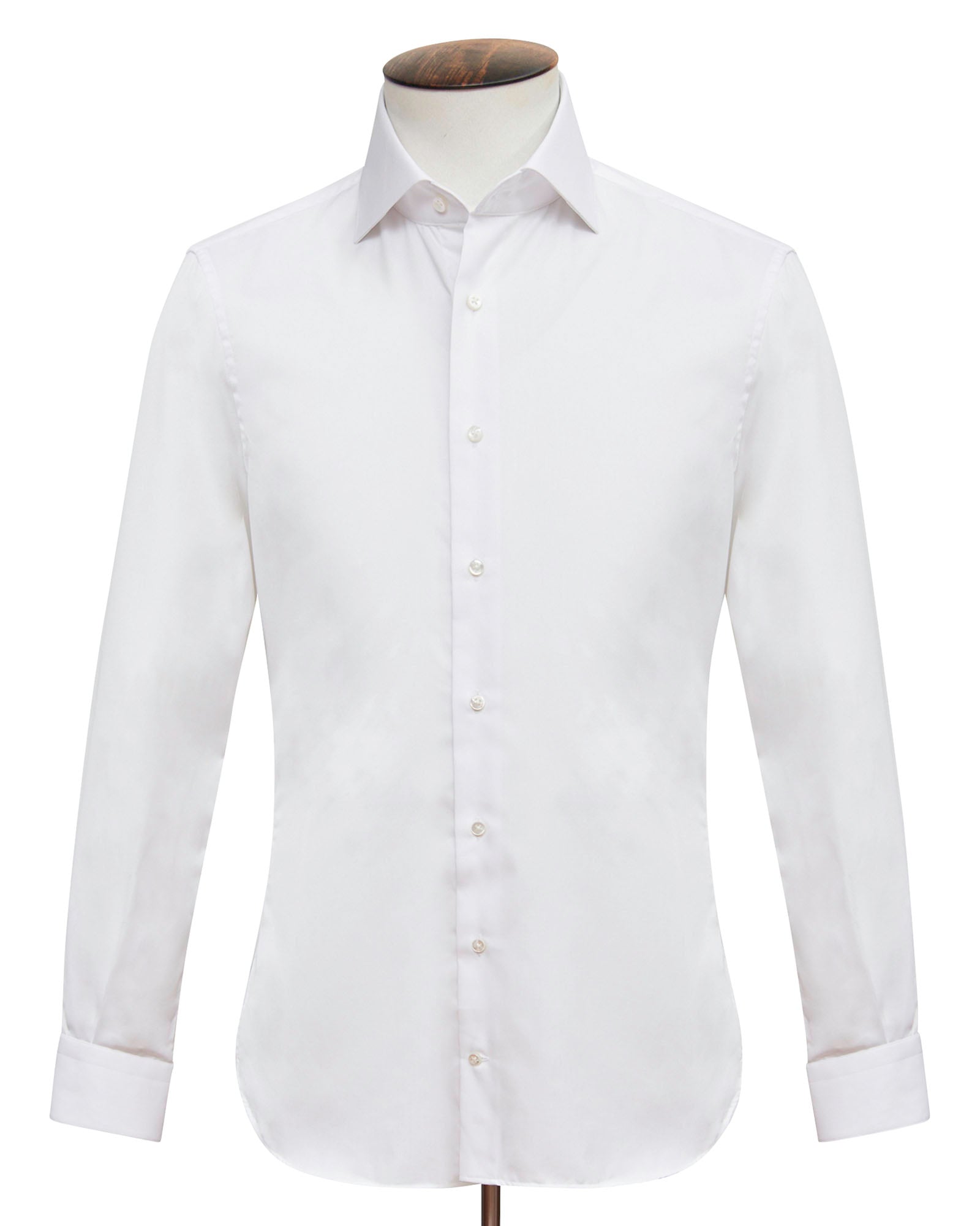 White Fine Twill Cutaway Collar Shirt