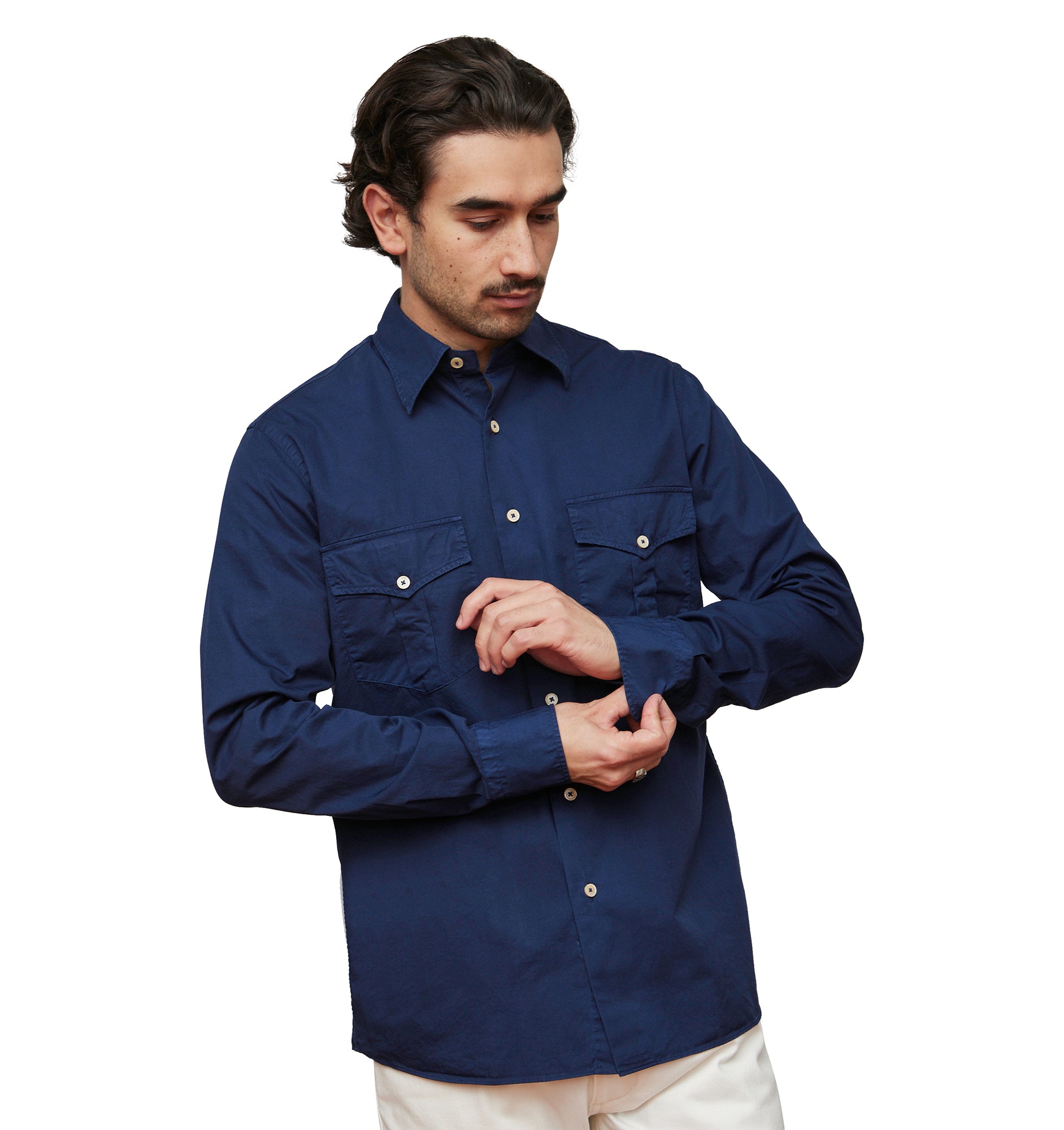 navy blue military shirt