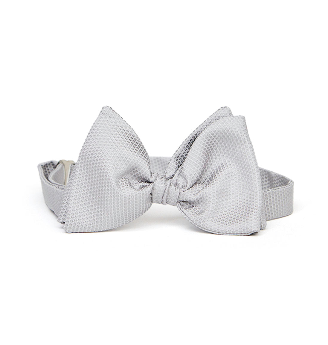 Silver Grenadine Silk Bow Tie