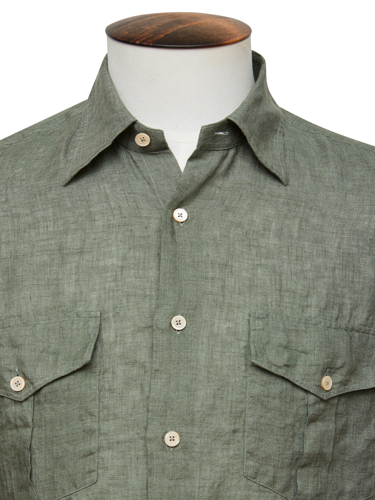 Pine Linen Military Shirt