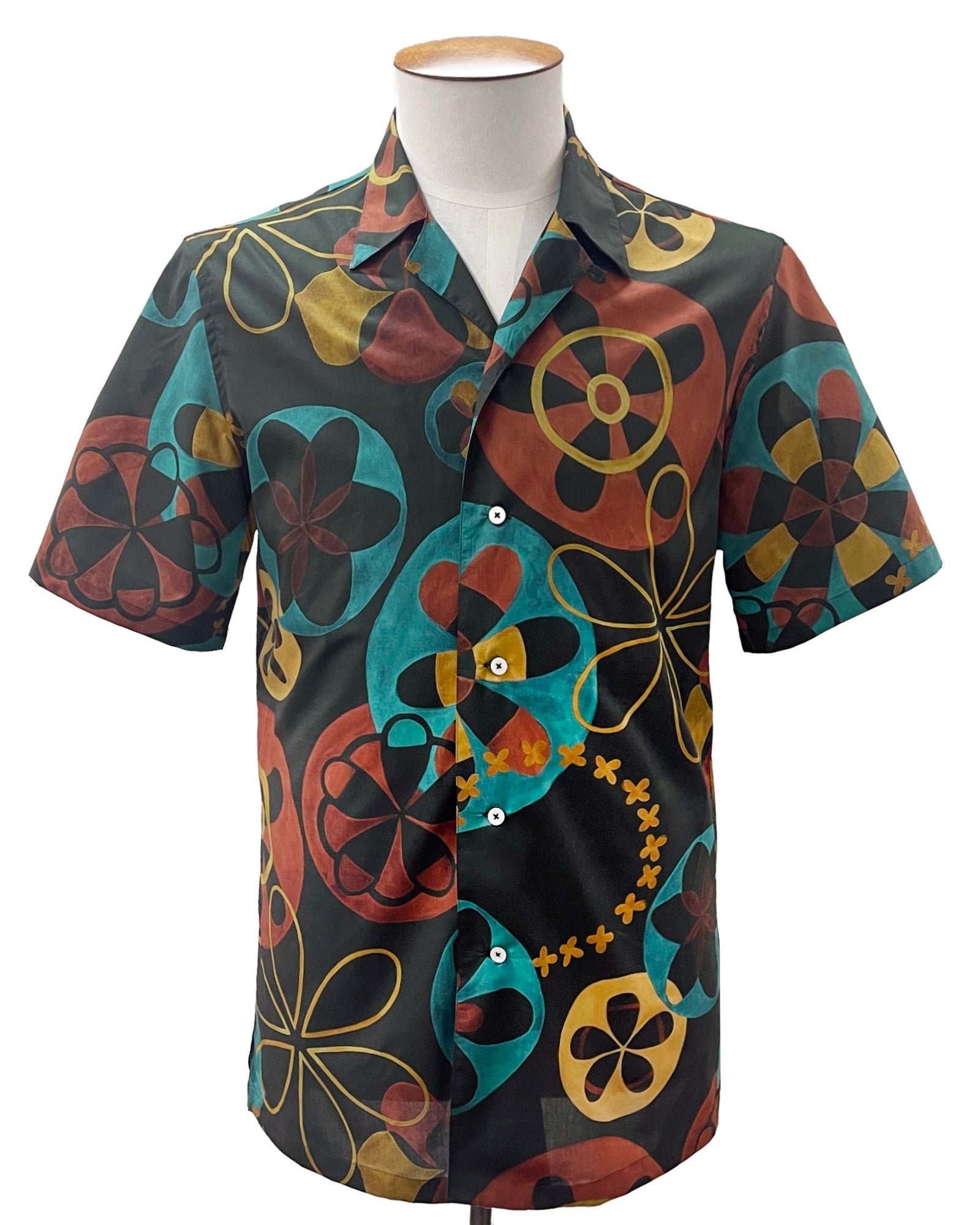 Abstract Floral Camp Collar Shirt