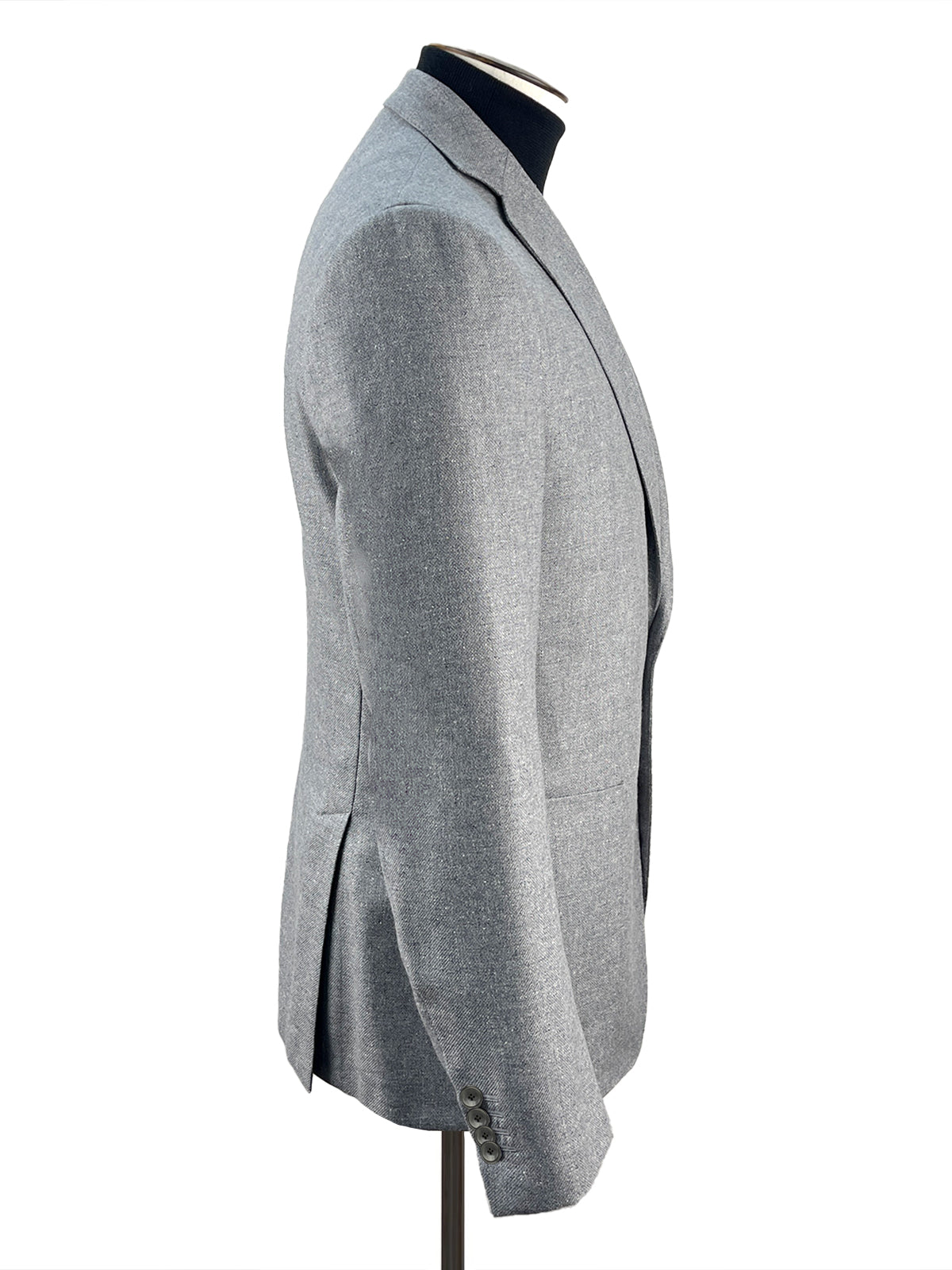 Adria Blazer - Light Grey Silk & Wool Basketweave