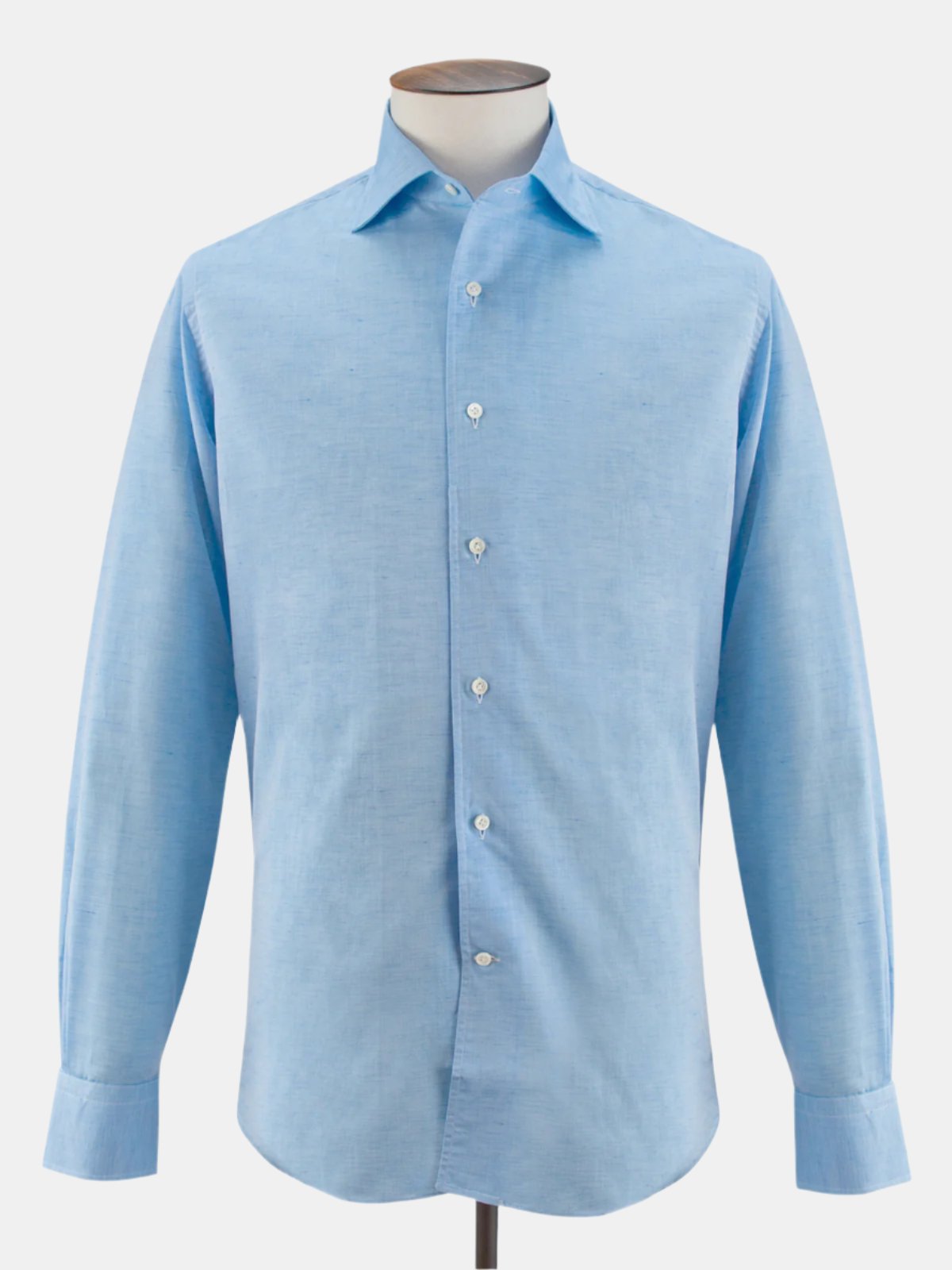 Amalfi Blue Long Sleeve Camp Collar Shirt