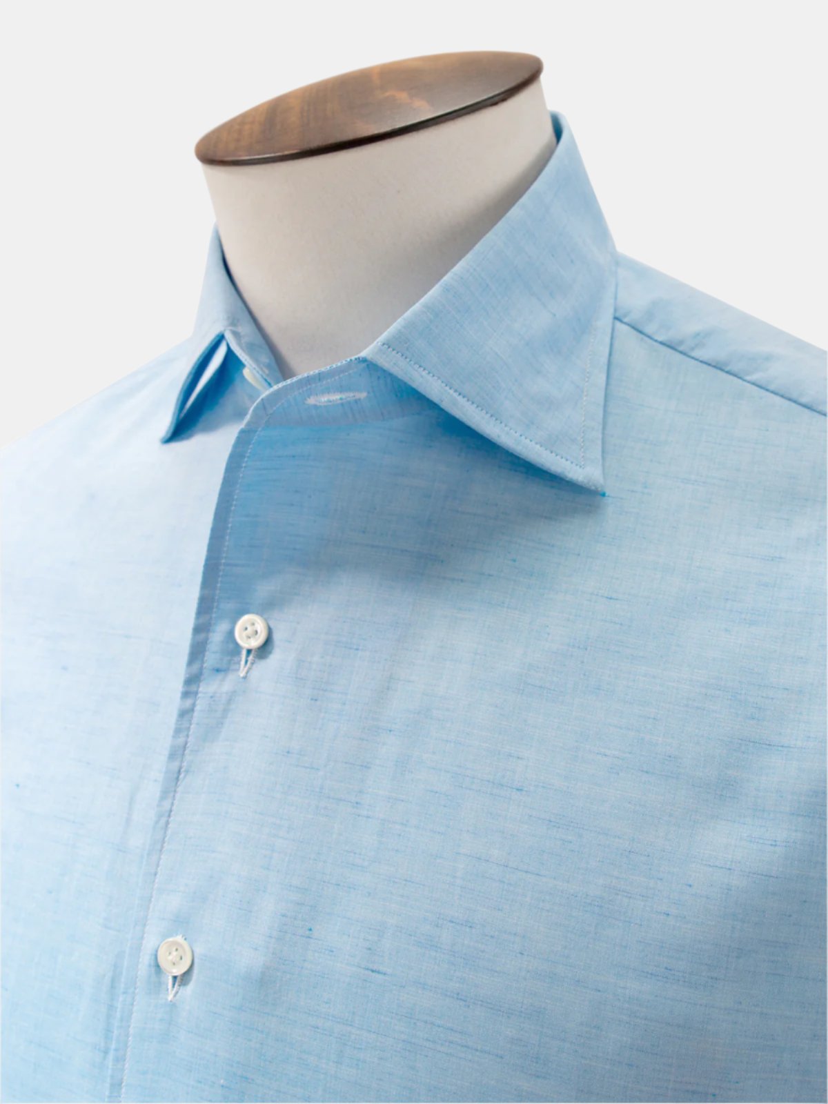 Amalfi Blue Long Sleeve Camp Collar Shirt