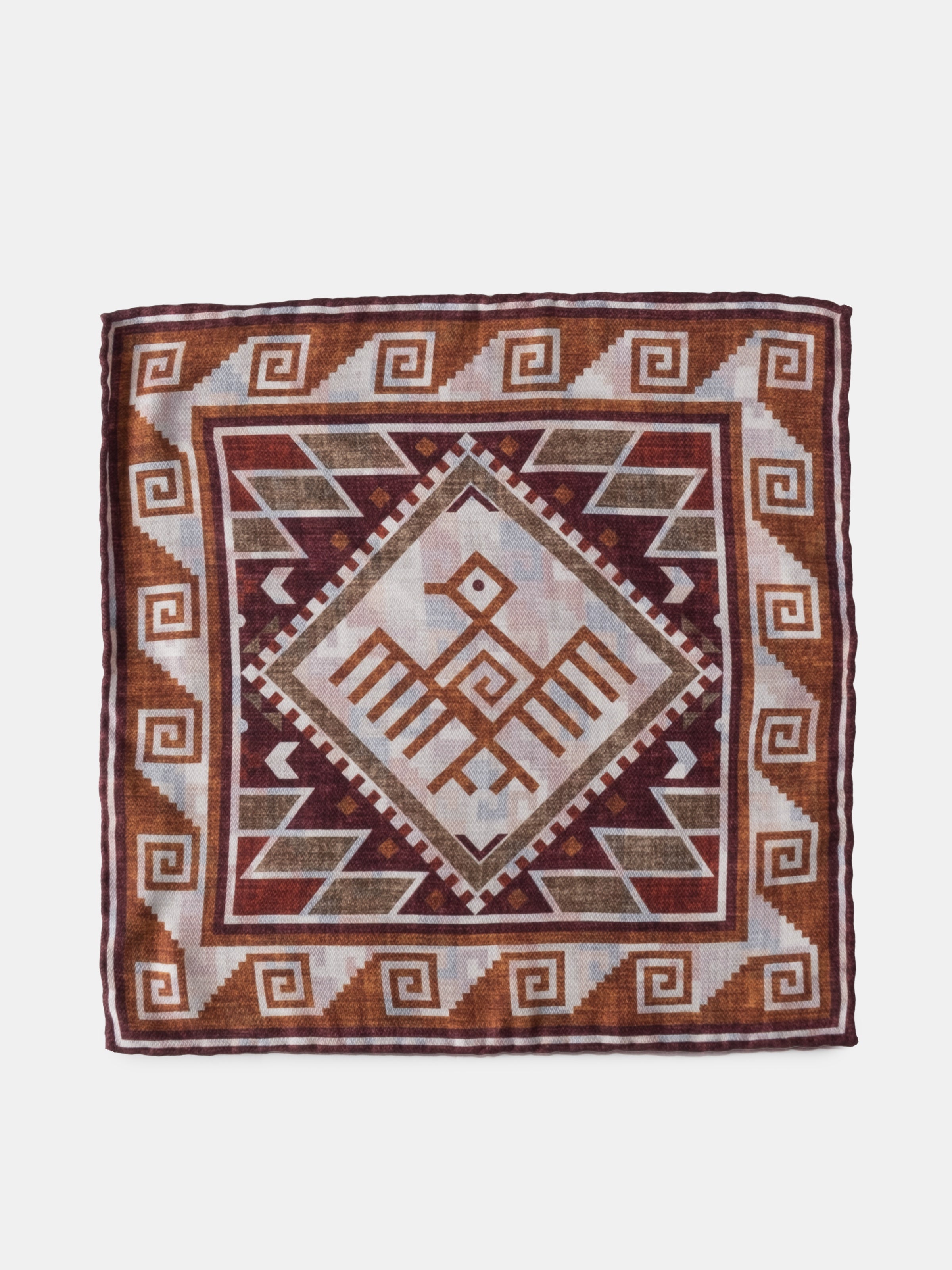 Amber & Rusty Incan Motif Silk Pochette