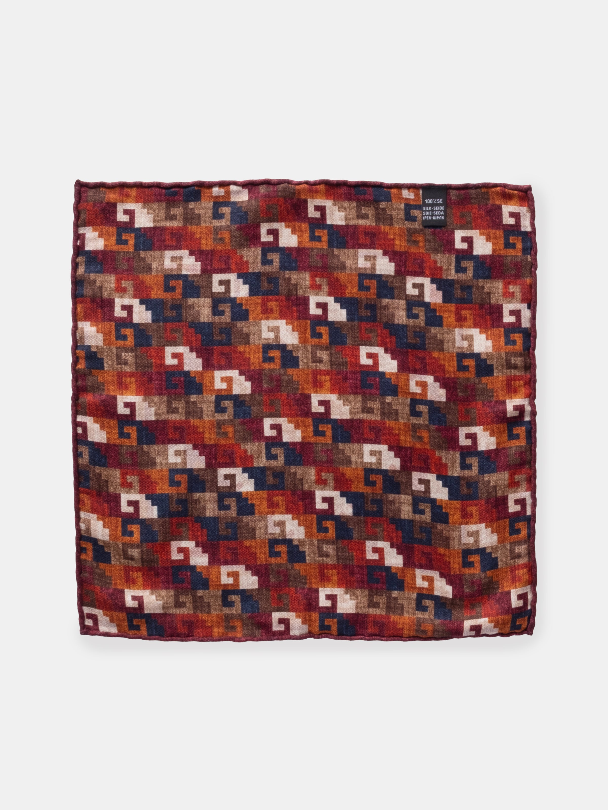 Amber & Rusty Incan Motif Silk Pochette