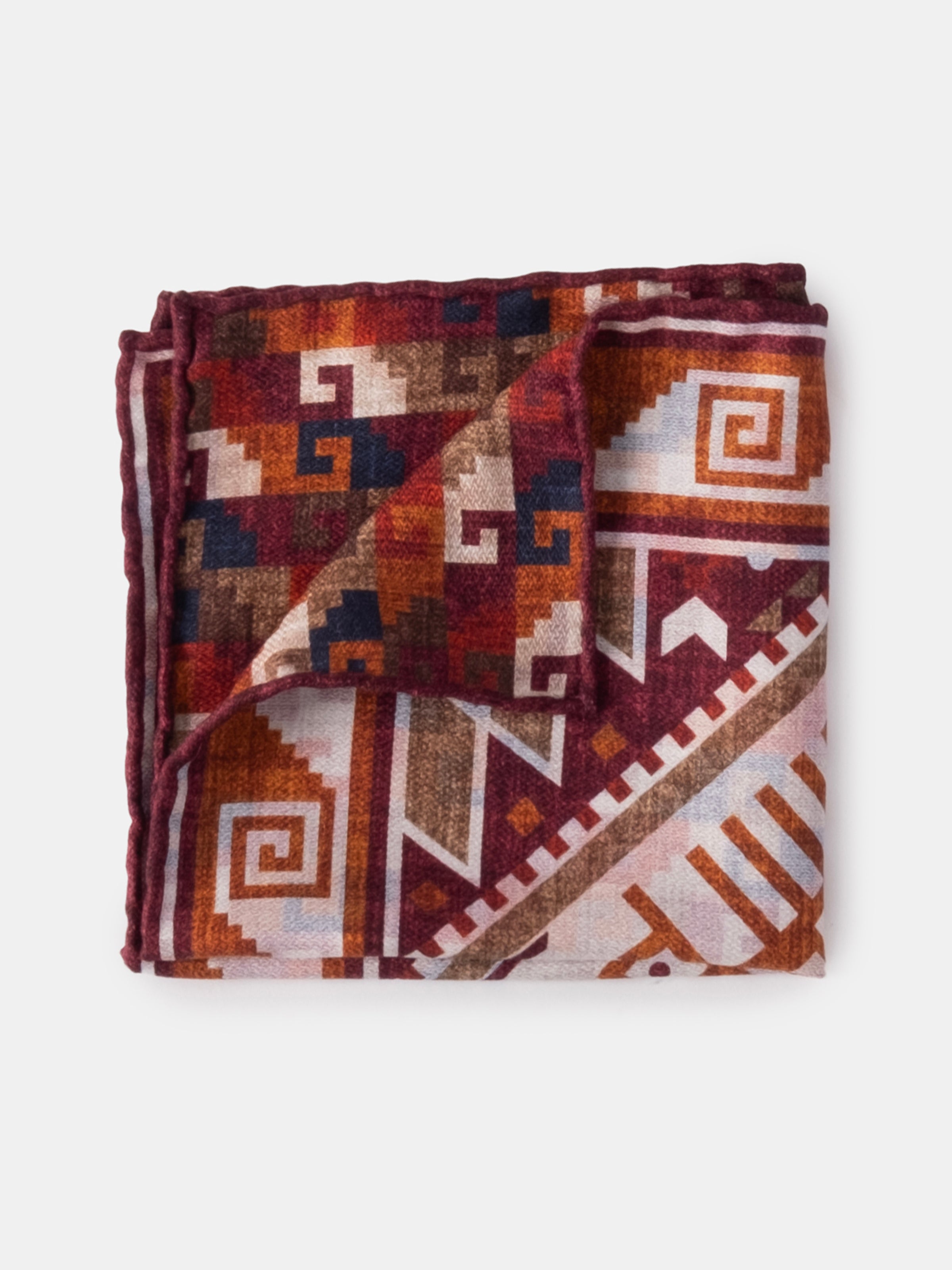 Amber & Rusty Incan Motif Silk Pochette