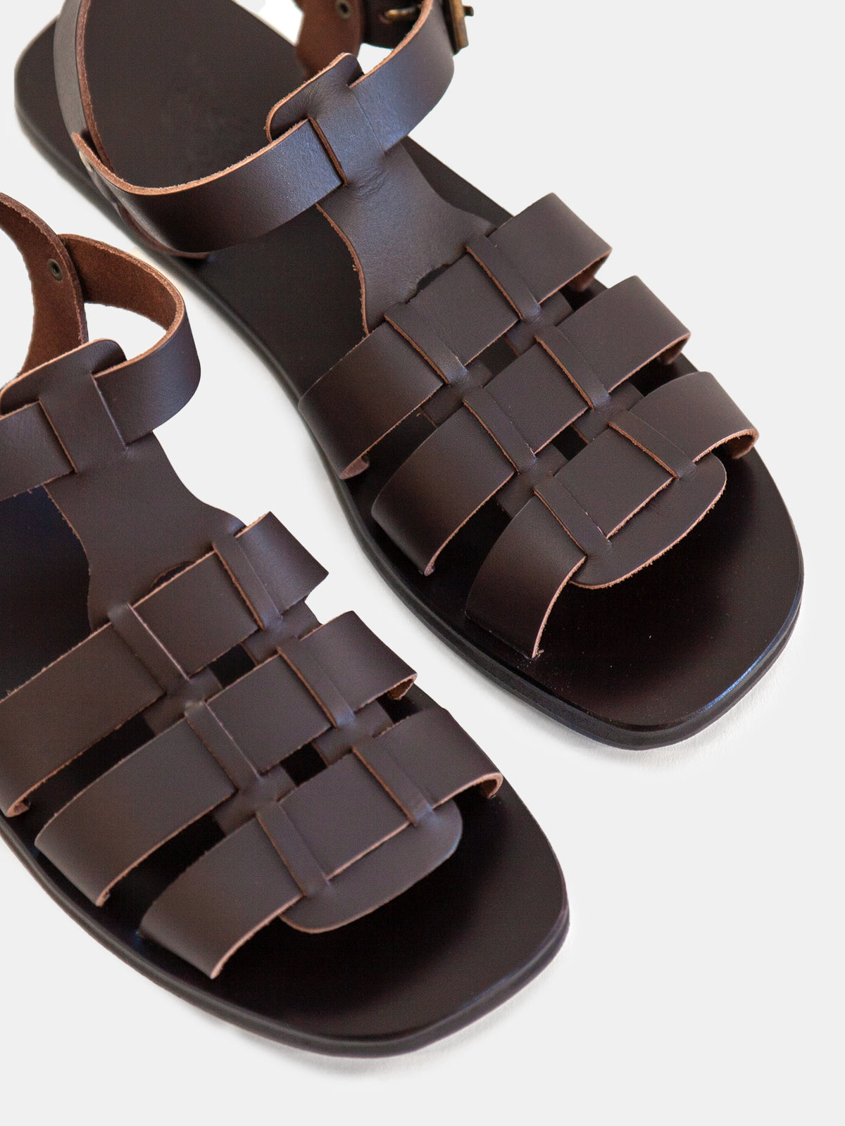 Ancient Greek Sandals Ektoras Brown Leather Sandal