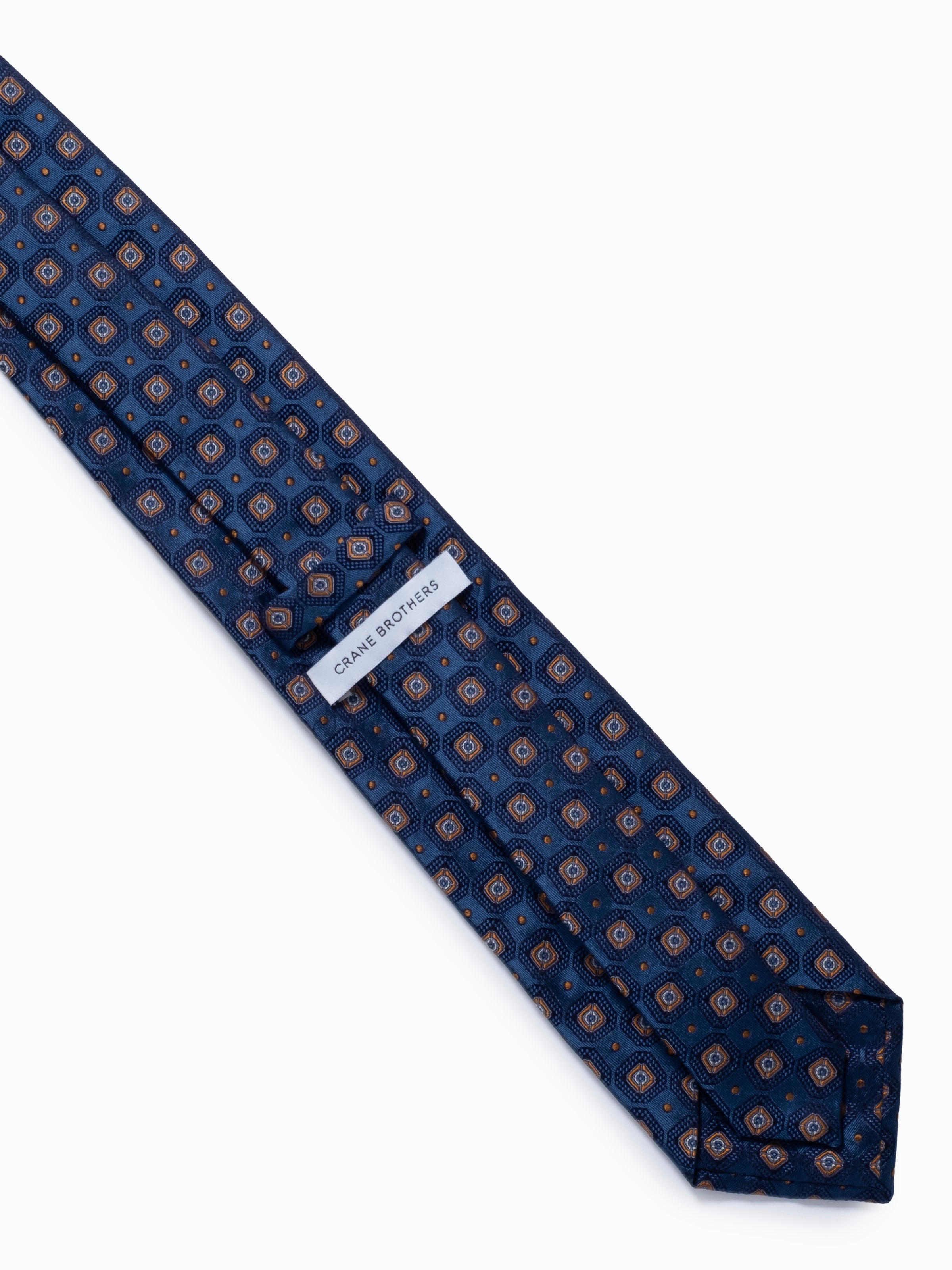 Augustus Gold Tile Silk Tie - Peacock