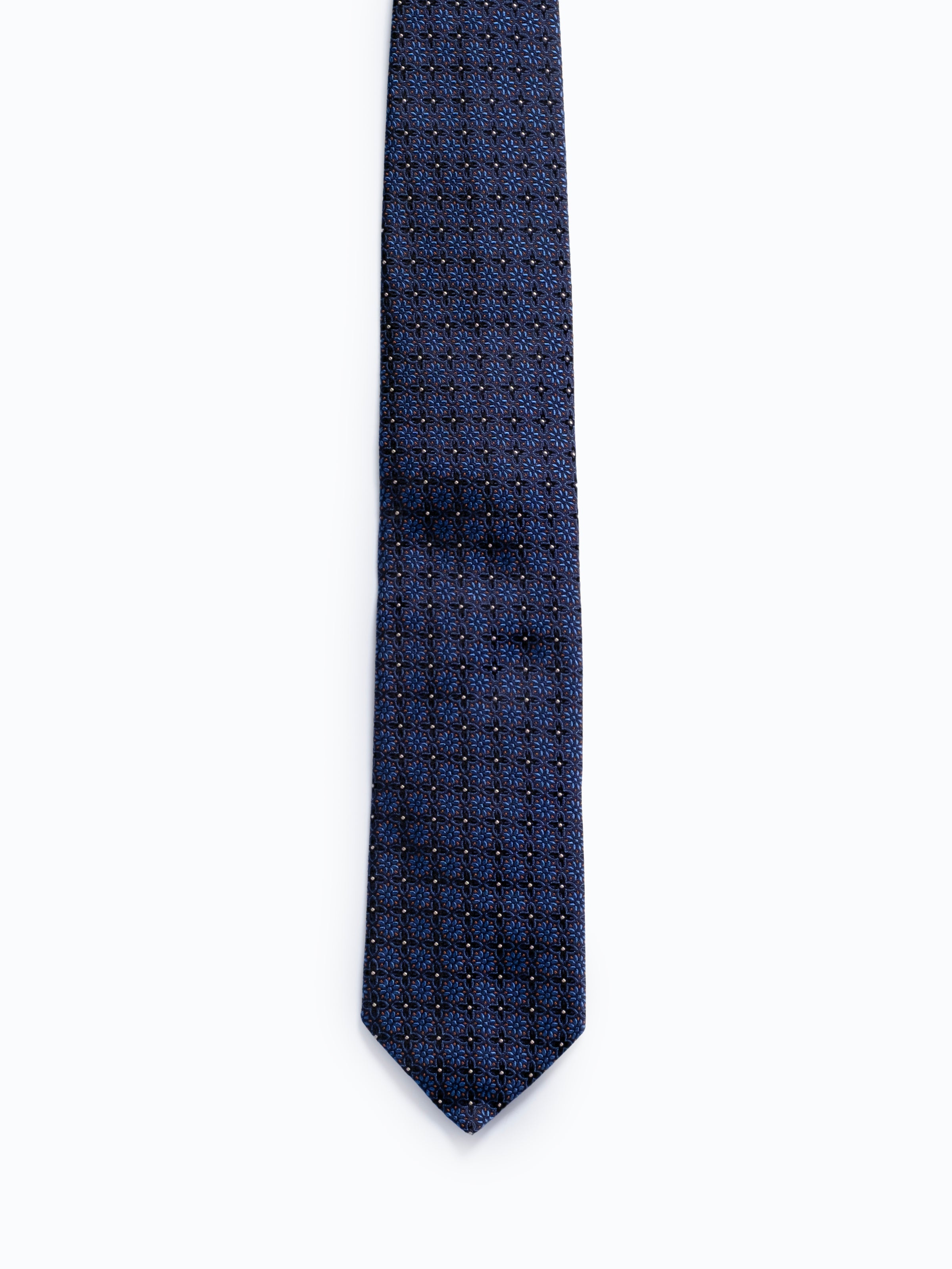 Babuino Orange Mon Silk Tie - French Blue