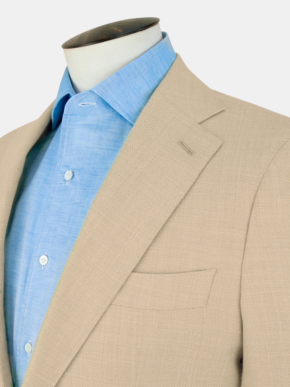 Pienza Blazer Wool Silk & Linen Hopsack Barley