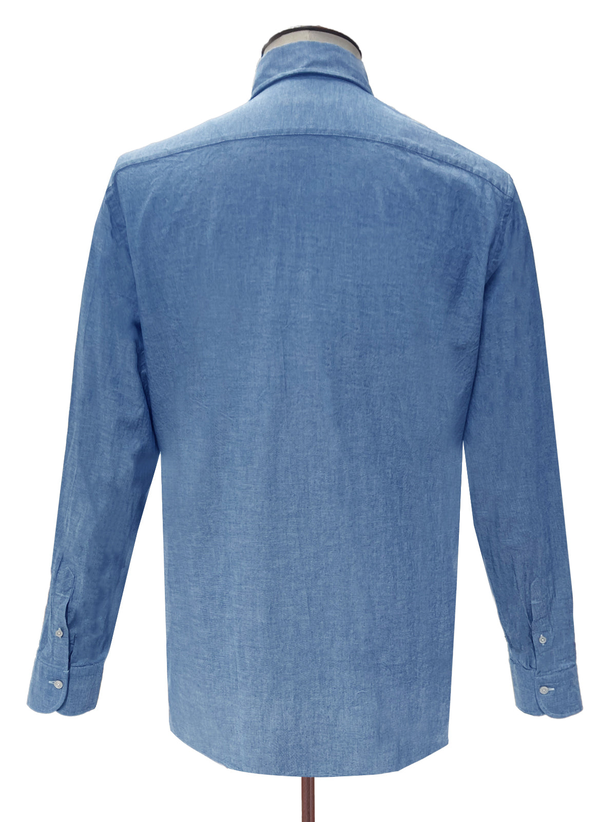 Blue Chambray Placket Front Shirt
