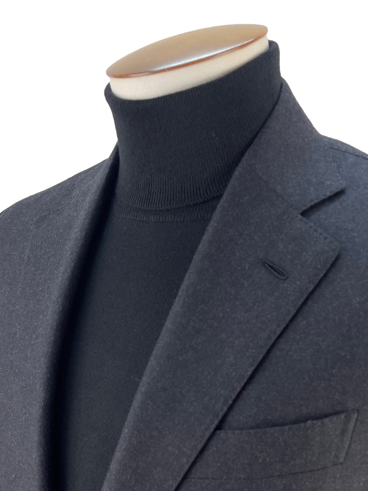 Black Merino Wool Rollneck Sweater
