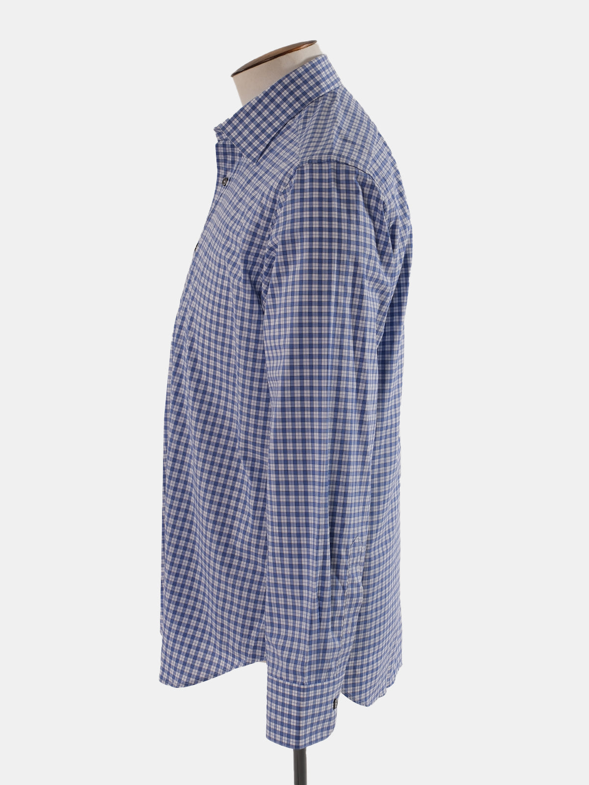 Blue Check Cutaway Collar Shirt