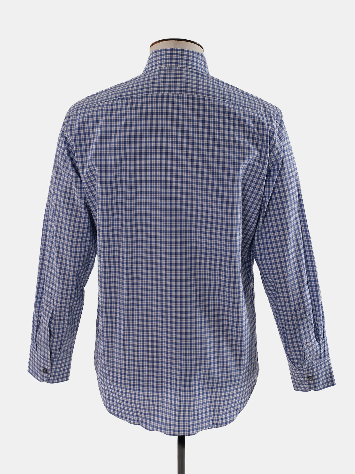 Blue Check Cutaway Collar Shirt