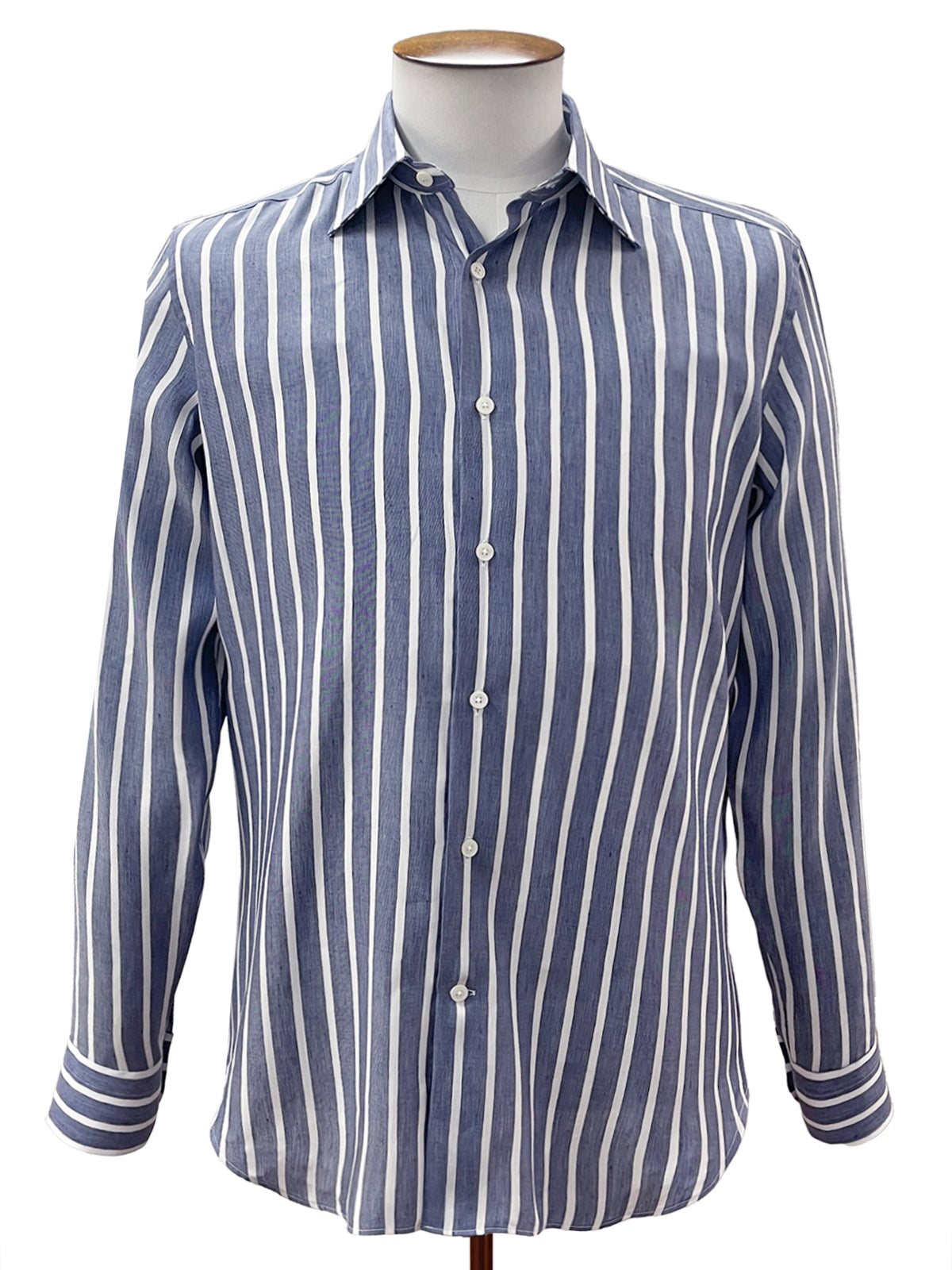 Indigo & White Bengal Stripe Linen Shirt