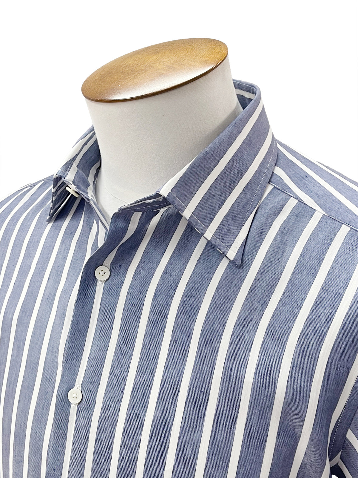 Indigo & White Bengal Stripe Linen Shirt