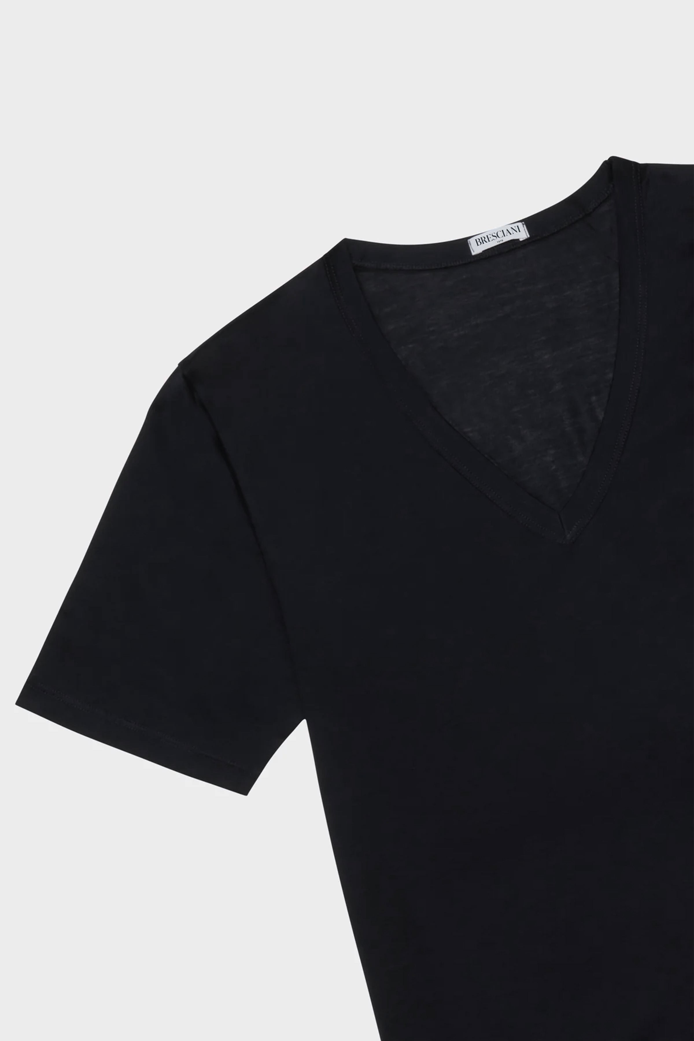 Bresciani Black V-Neck T-Shirt
