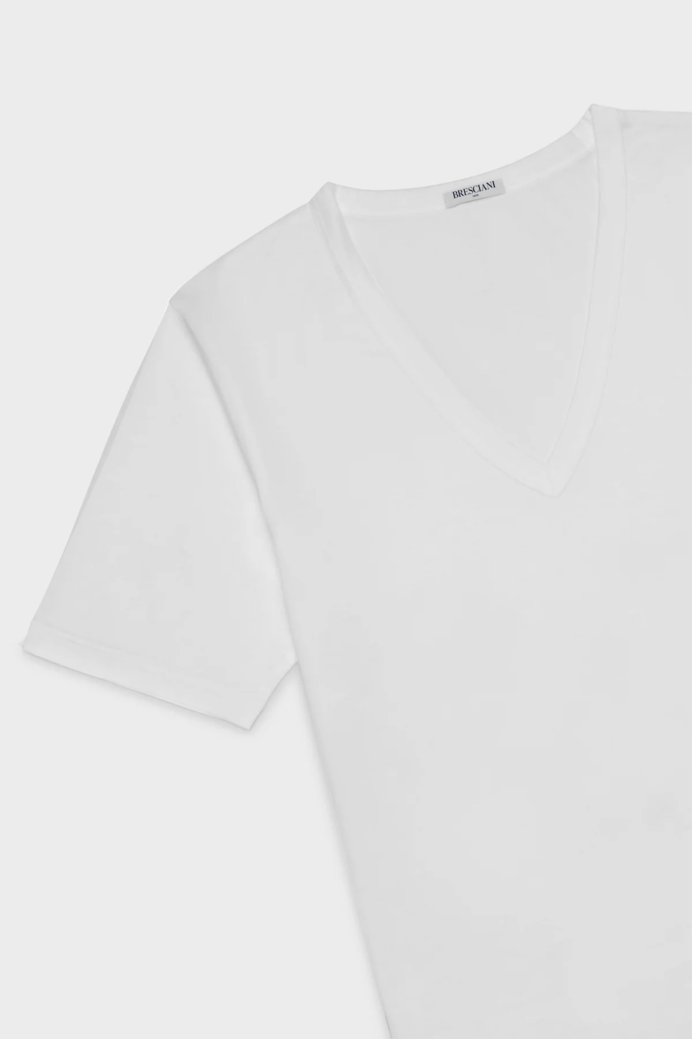 Bresciani White V-Neck T-Shirt