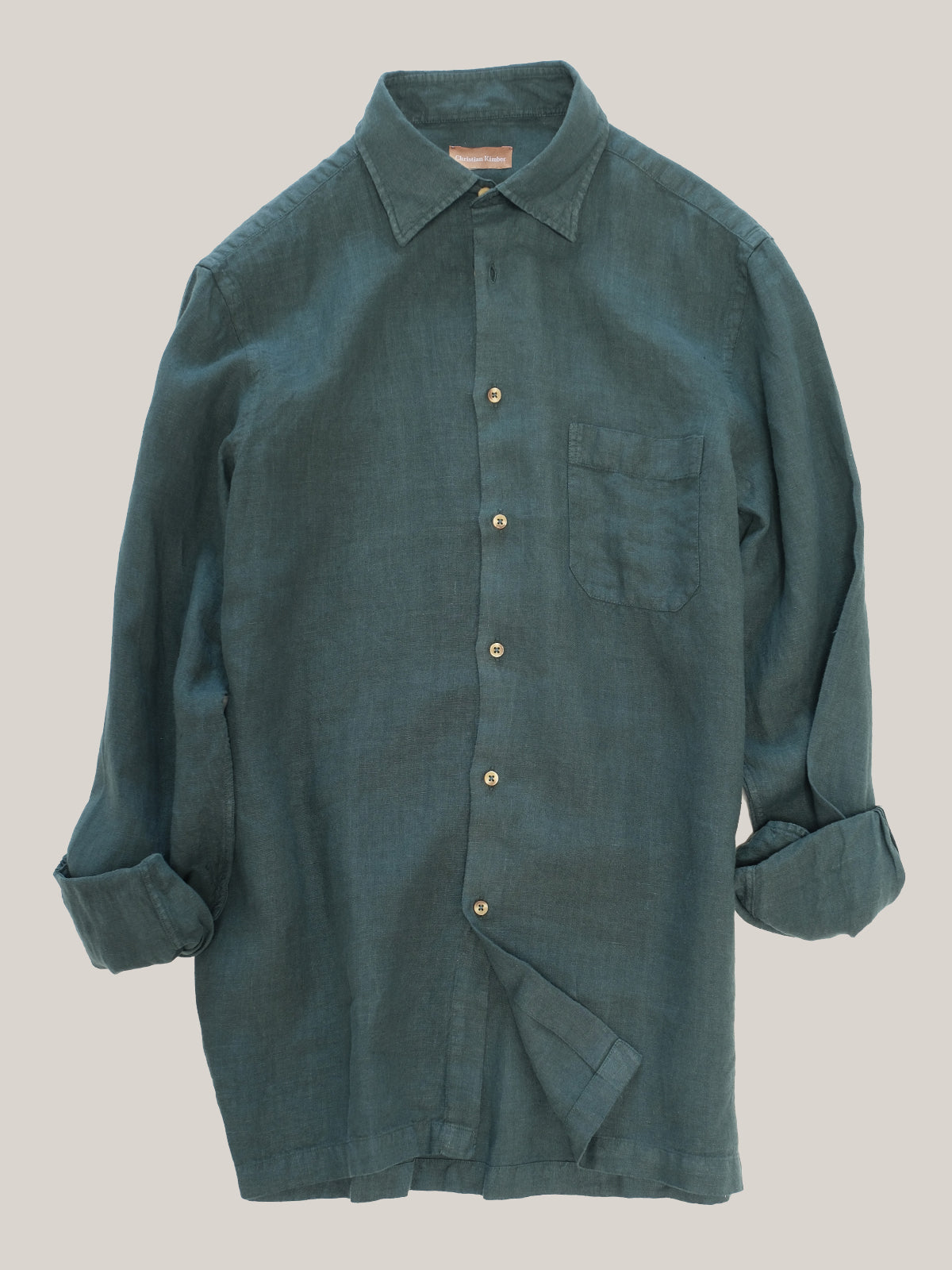 Christian Kimber Bronte Garment Dyed Linen Shirt - Green Gables - Lucky Last