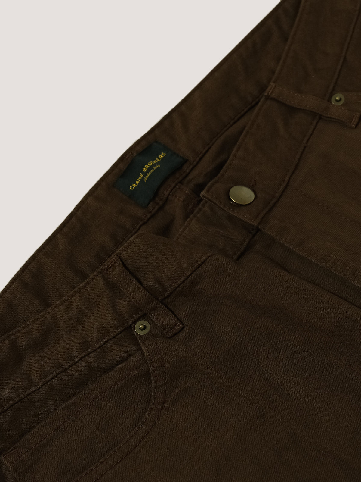 Broken Twill Five Pocket Pant - Production Sample - Brown Lucky Last