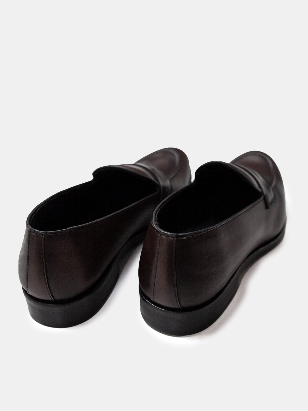 Polished Dark Brown Calf Leather Penny Loafer