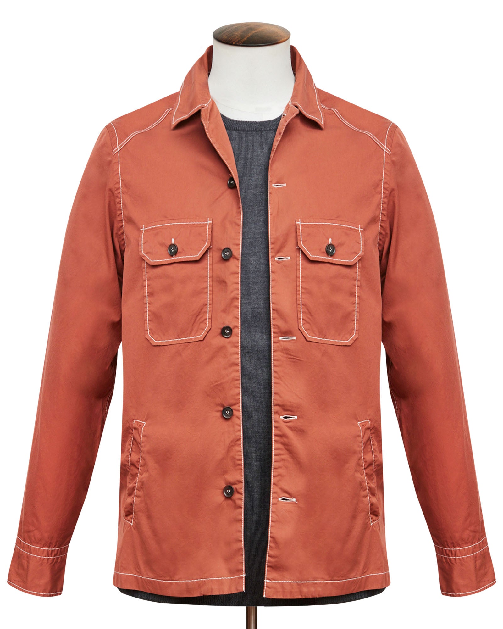 Burnt Orange Double Pocket Overshirt
