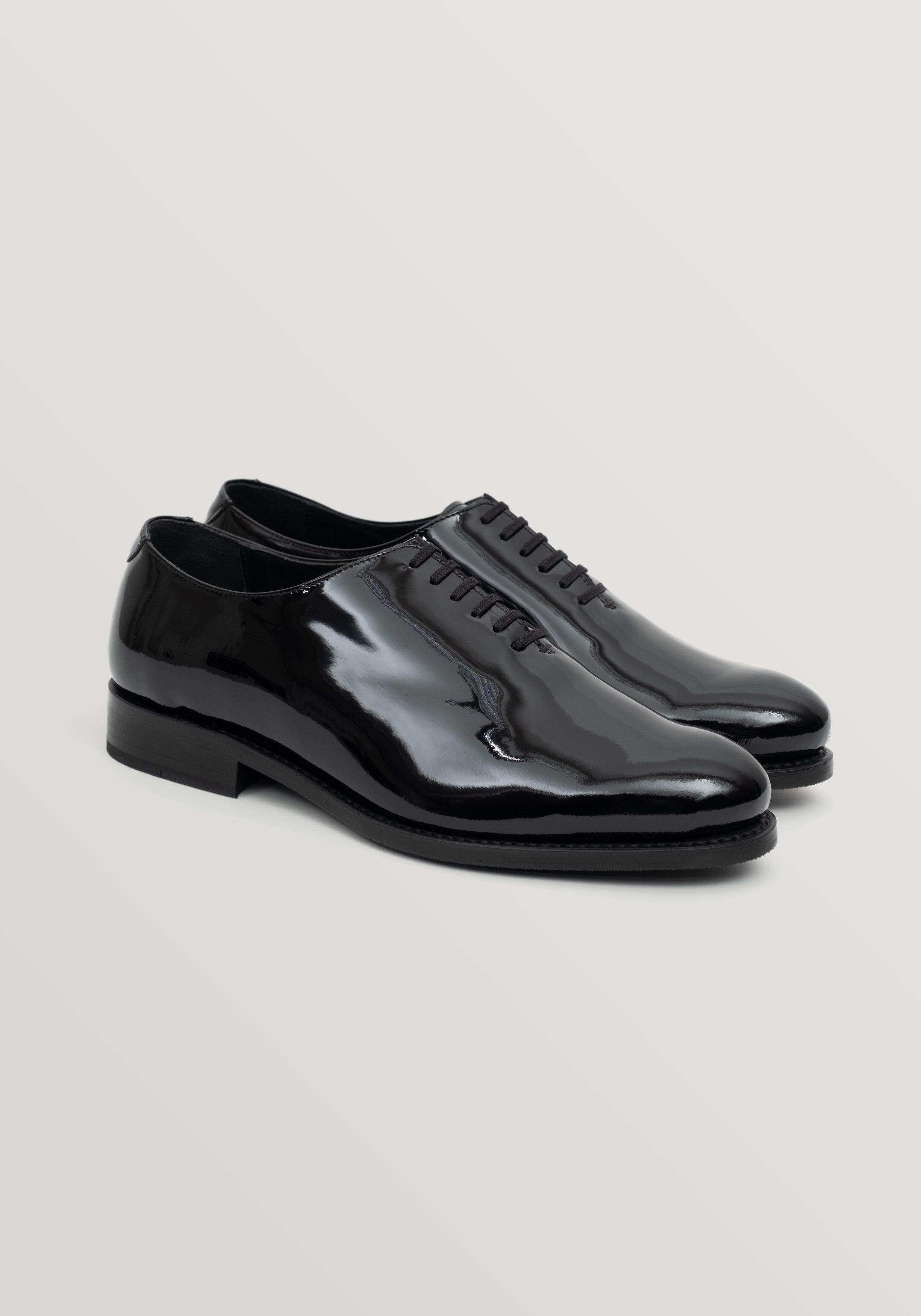 Black Patent Leather Whole Cut Oxford Shoe