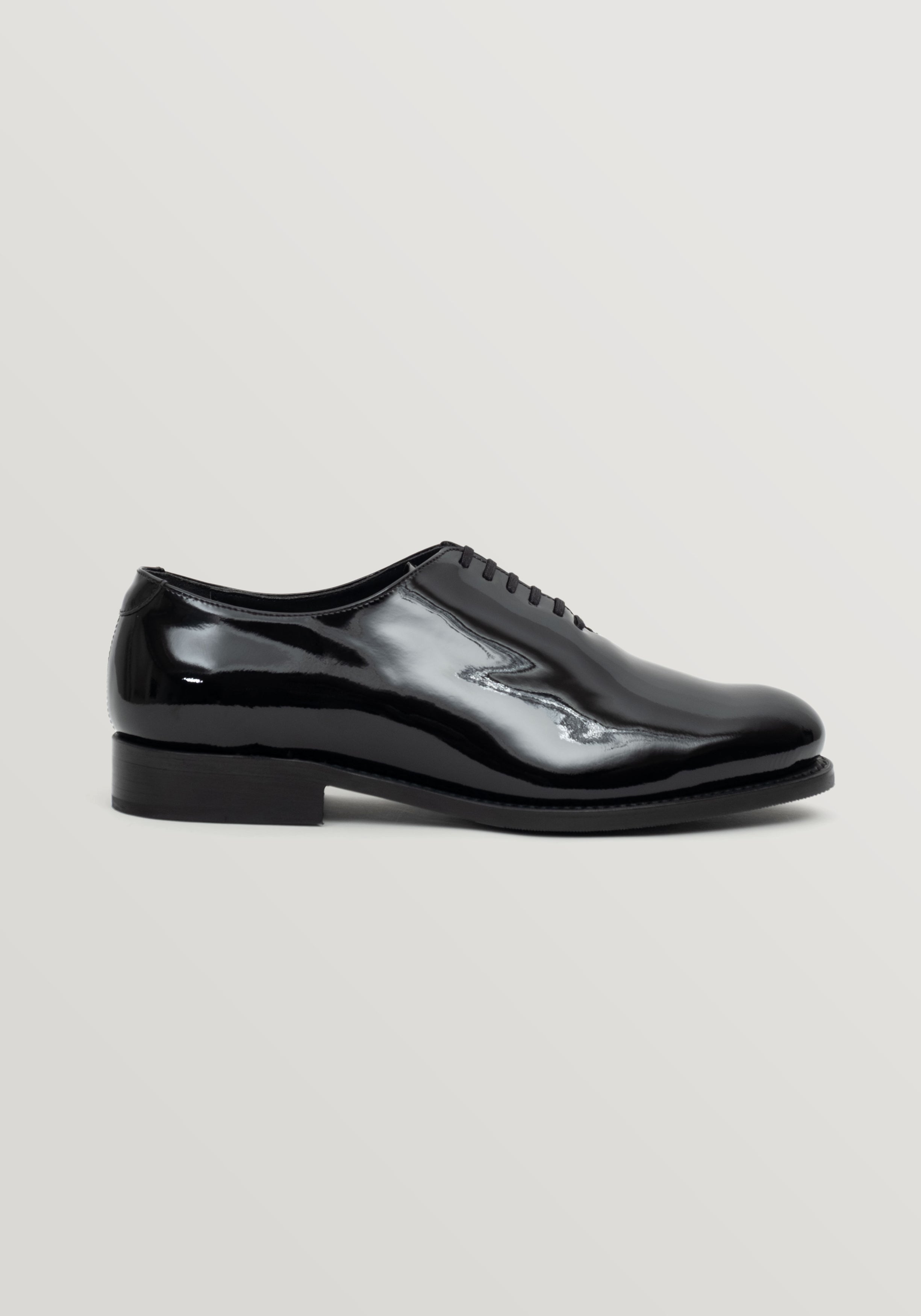 Black Patent Leather Whole Cut Oxford Shoe